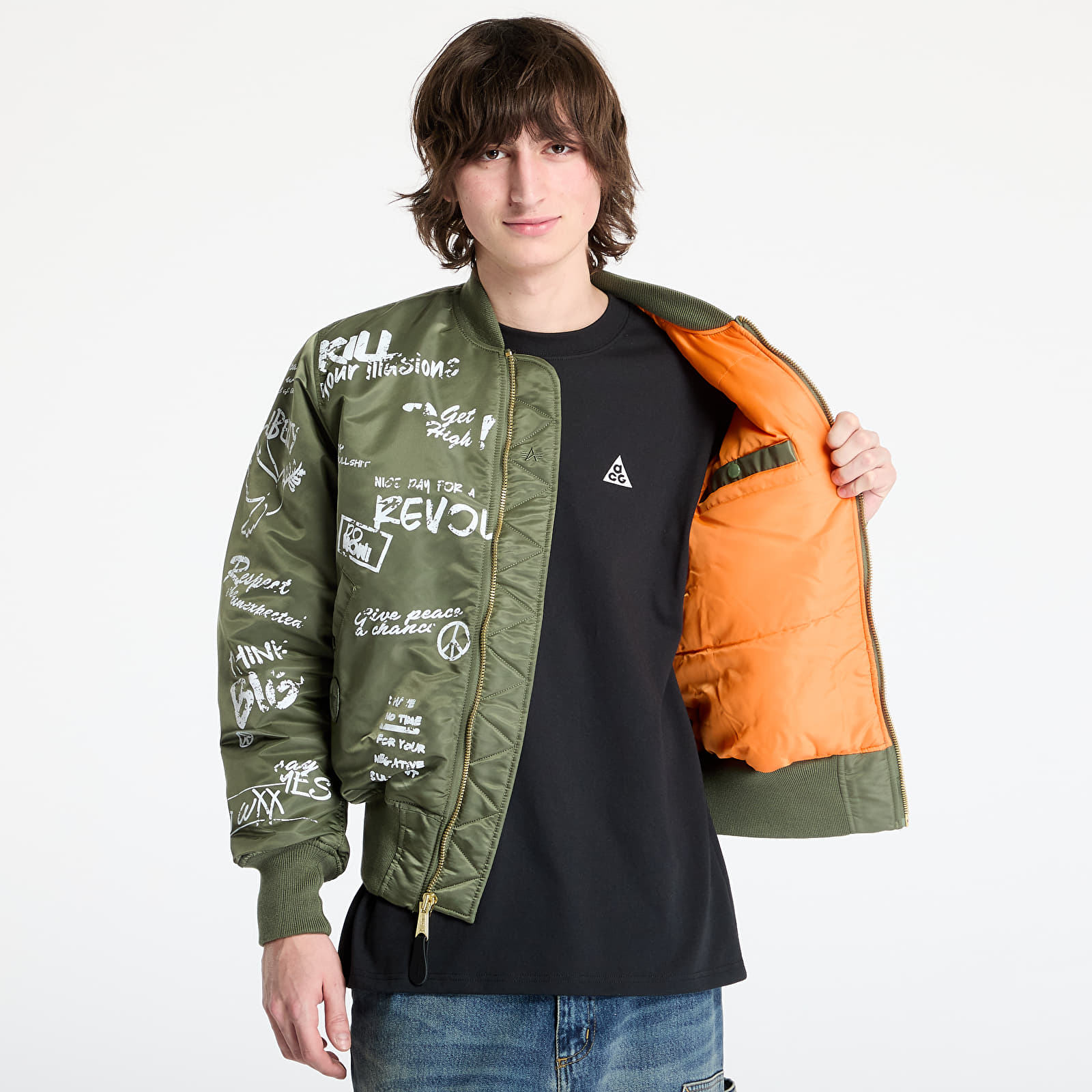 Kurtki Alpha Industries MA-1 Peace Sage Green