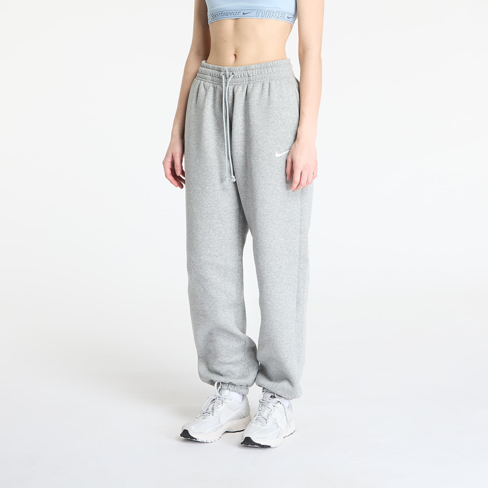 Nike Sportswear Phoenix Fleece Women's High-Waisted Oversized Sweatpants Dark Grey Heather/ Sail L