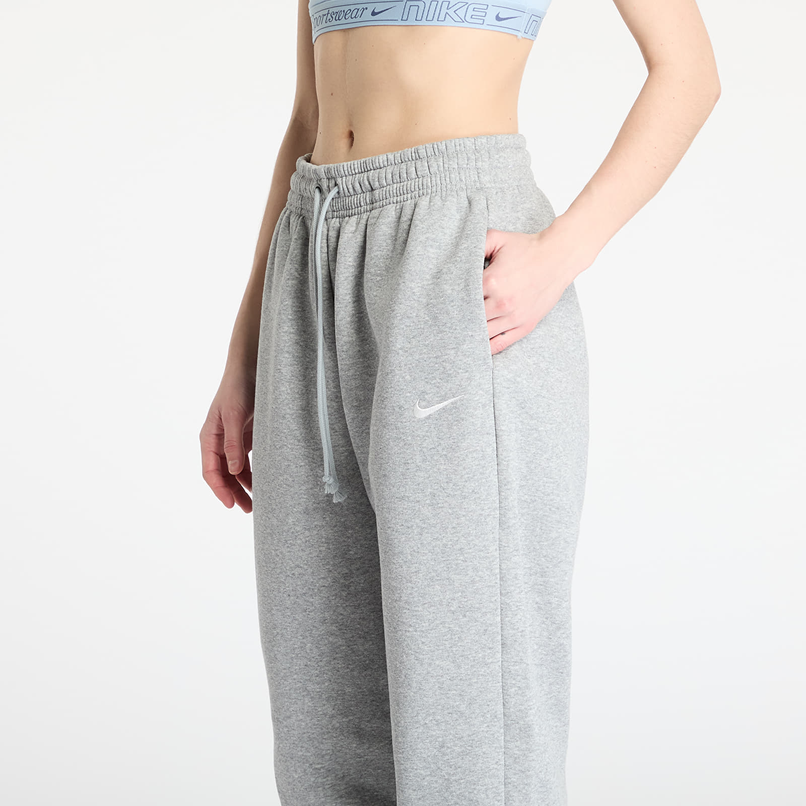 Naiste dressipüksid Nike Sportswear Phoenix Fleece Women's High-Waisted Oversized Sweatpants Dark Grey Heather/ Sail