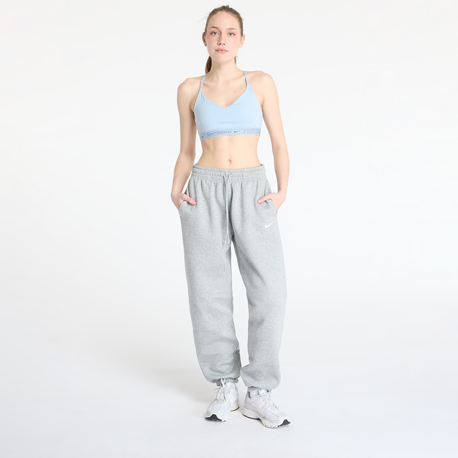 Dámské tepláky Nike Sportswear Phoenix Fleece Women's High-Waisted Oversized Sweatpants Dark Grey Heather/ Sail