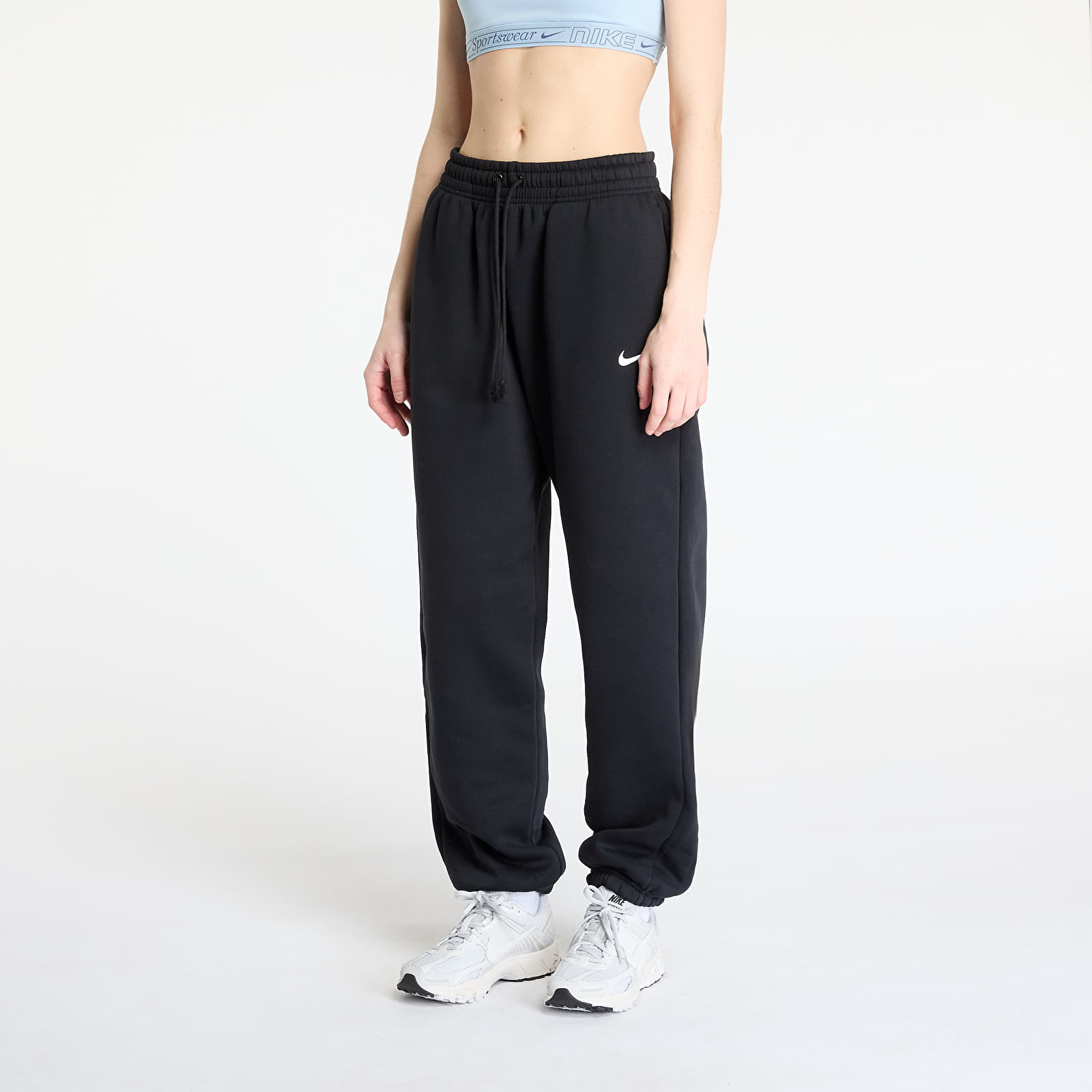 Ženske trenirke Nike Sportswear Phoenix Fleece Women's High-Waisted Oversized Sweatpants Black/ Sail