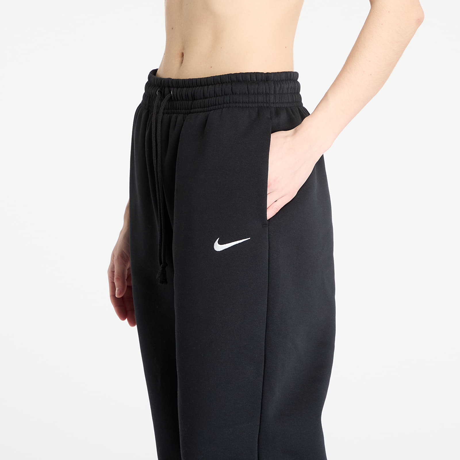 Ženske trenirke Nike Sportswear Phoenix Fleece Women's High-Waisted Oversized Sweatpants Black/ Sail