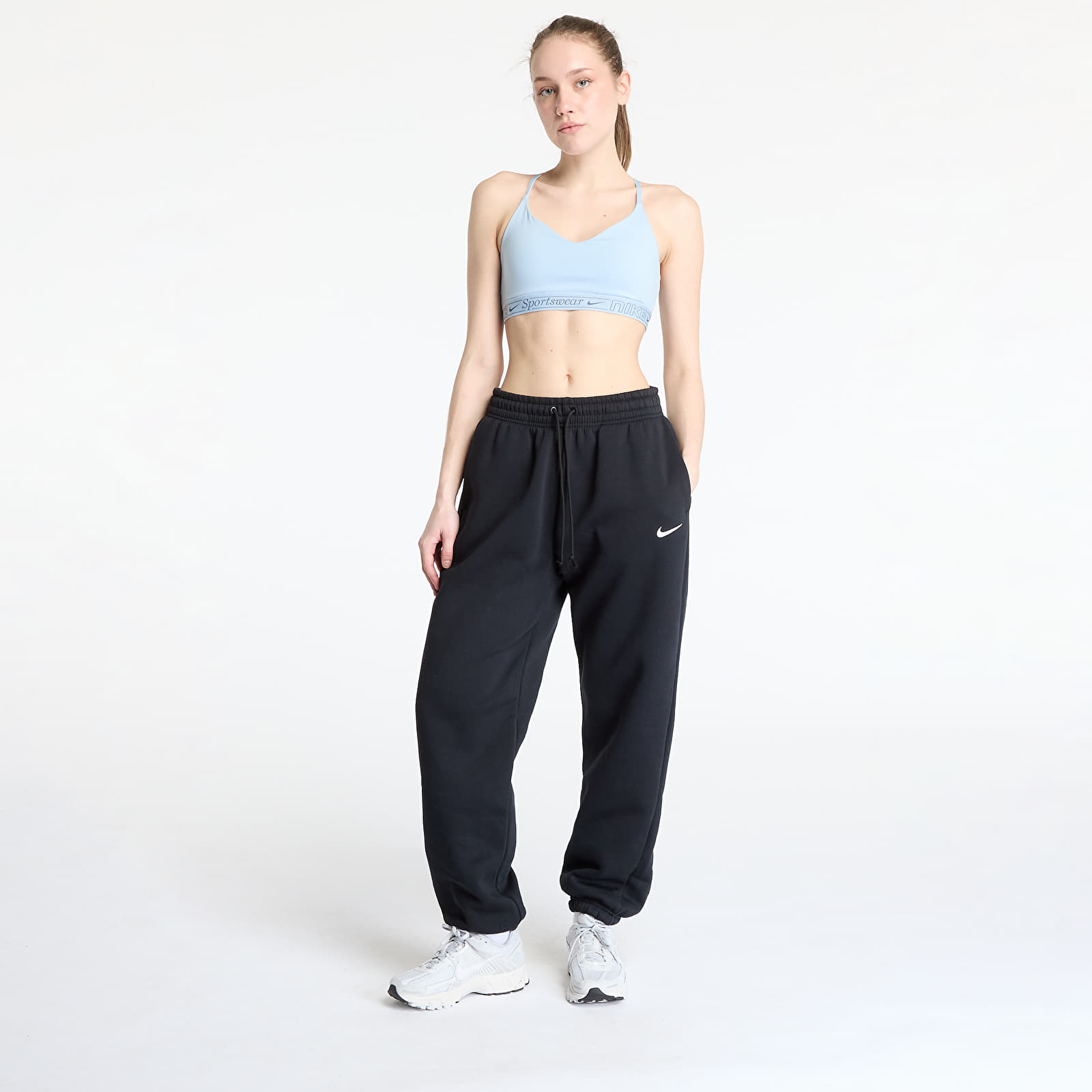 Ženske trenirke Nike Sportswear Phoenix Fleece Women's High-Waisted Oversized Sweatpants Black/ Sail