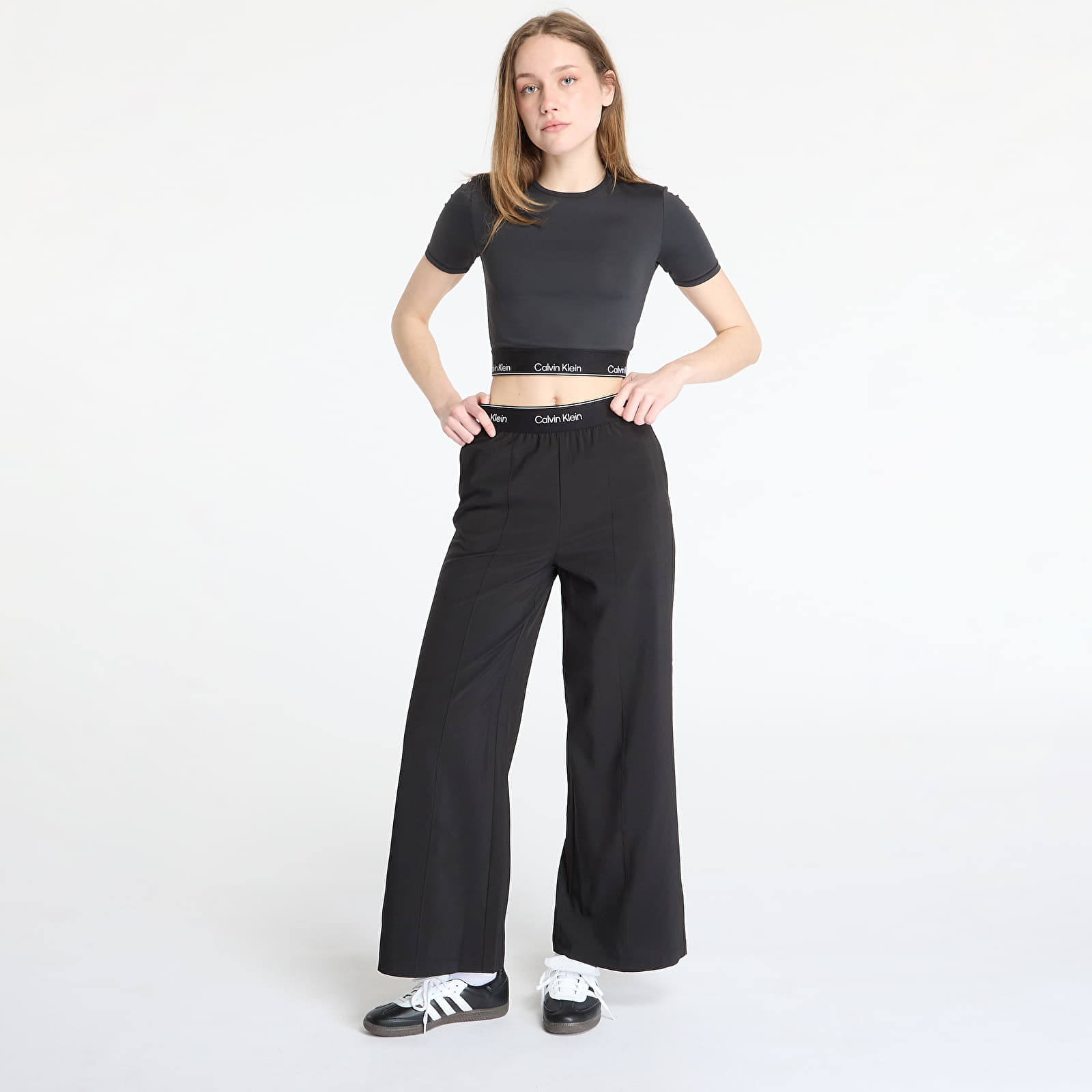Dámské kalhoty Calvin Klein Sport Wo - Wide Leg Pant Black