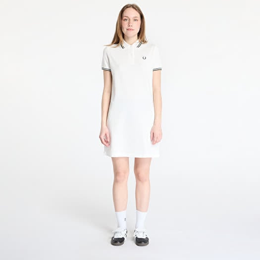Kleid FRED PERRY The Twin Tipped Dress Snow White/ Court Green
