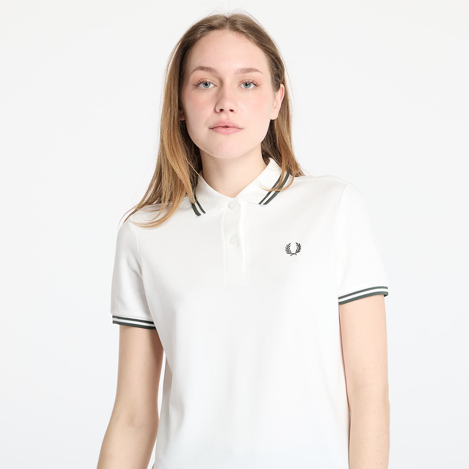  Jurken FRED PERRY The Twin Tipped Dress Snow White/ Court Green