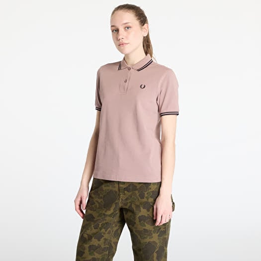 FRED PERRY Twin Tipped Shirt Dark Pink/ Navy