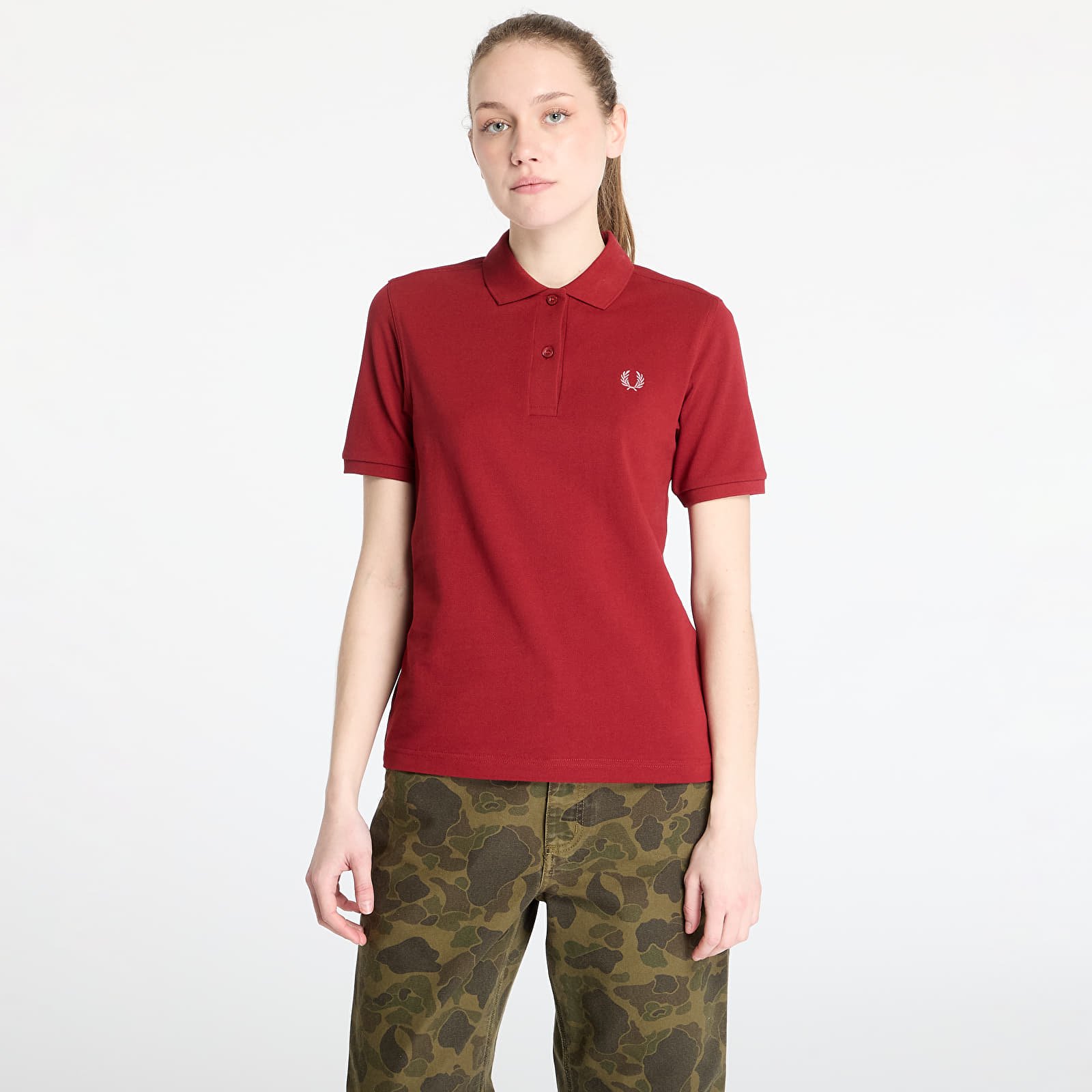Camisetas de mujer FRED PERRY The Shirt Burnt Red / Putty Pink