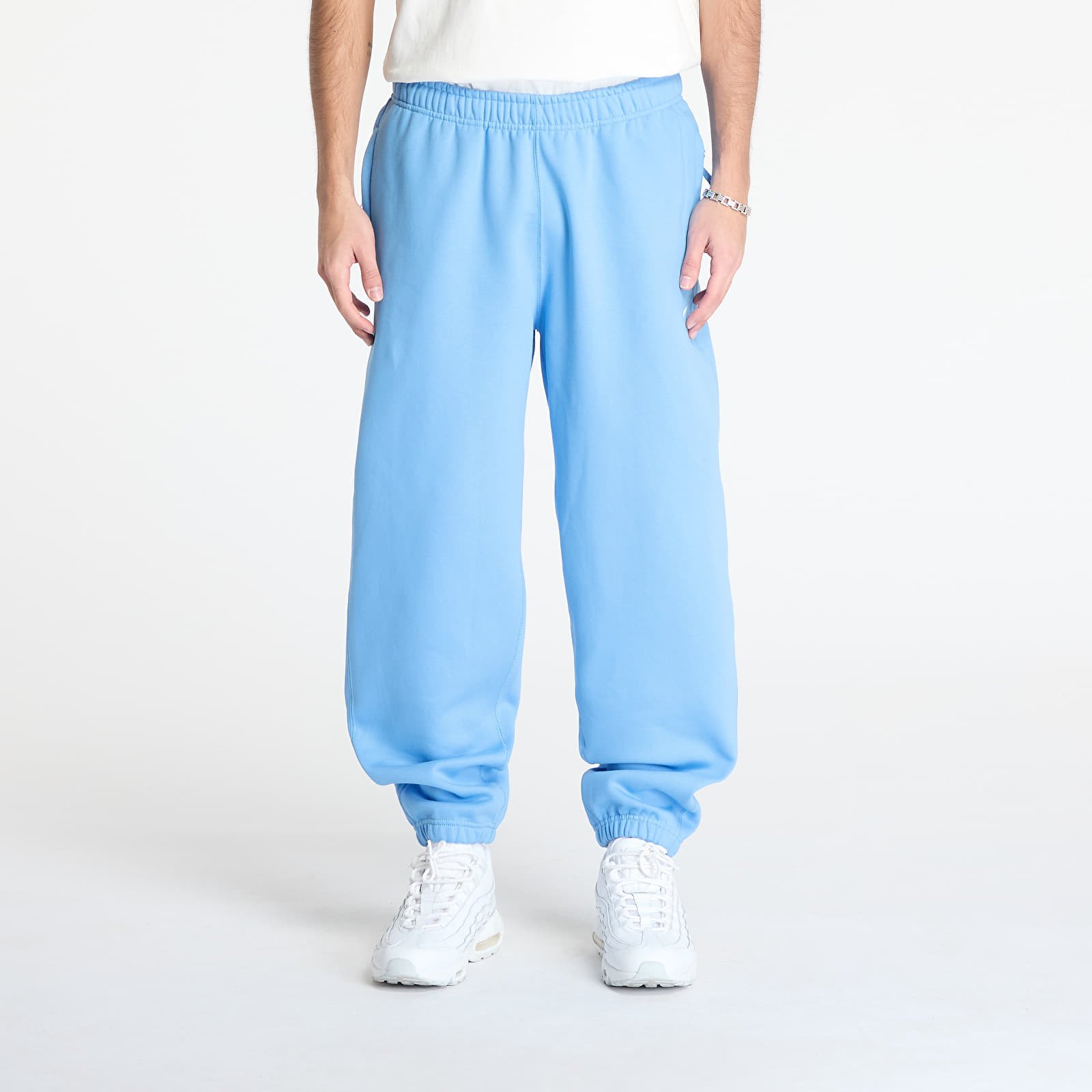 Meeste dressipüksid Nike Solo Swoosh Men's Fleece Pants University Blue/ White