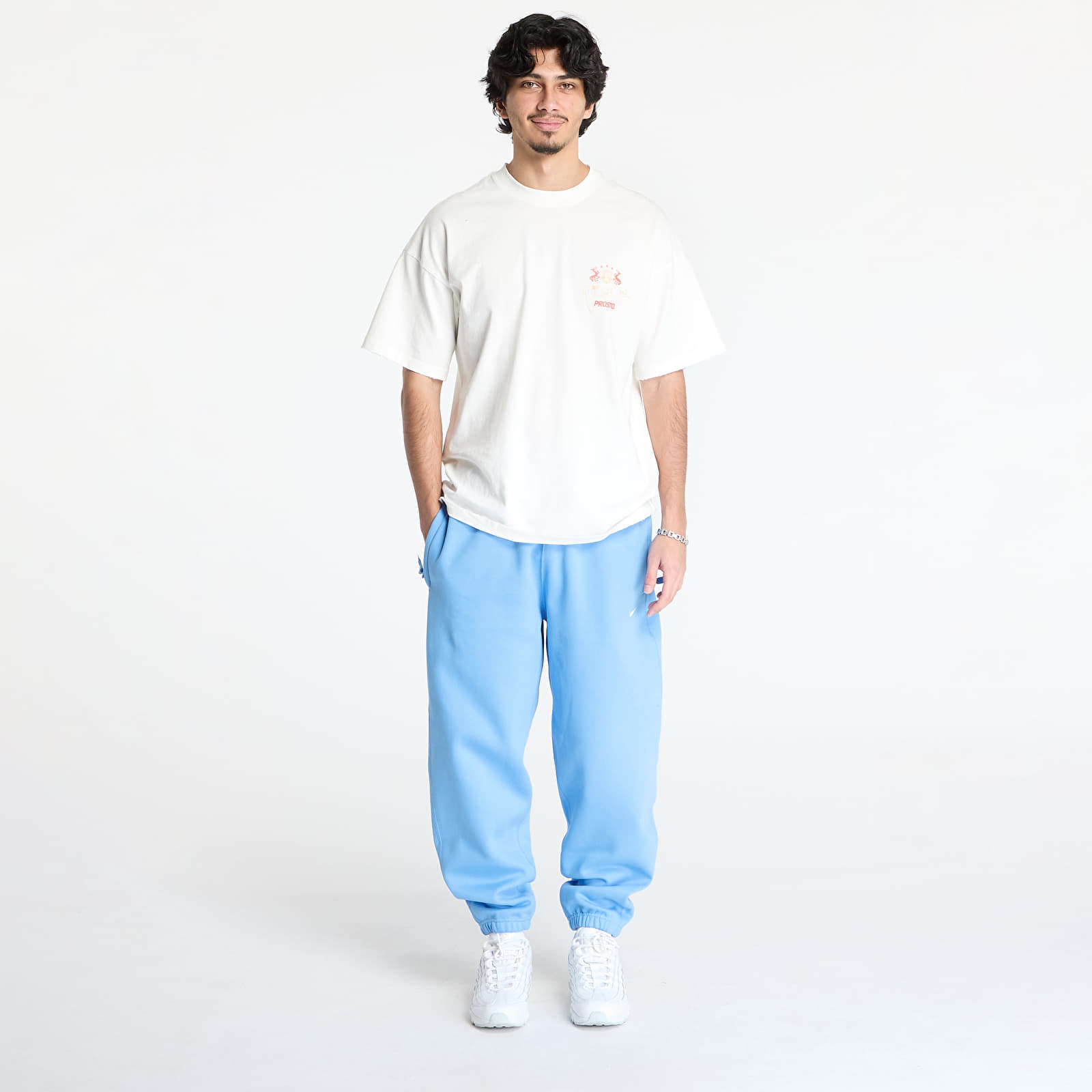 Meeste dressipüksid Nike Solo Swoosh Men's Fleece Pants University Blue/ White