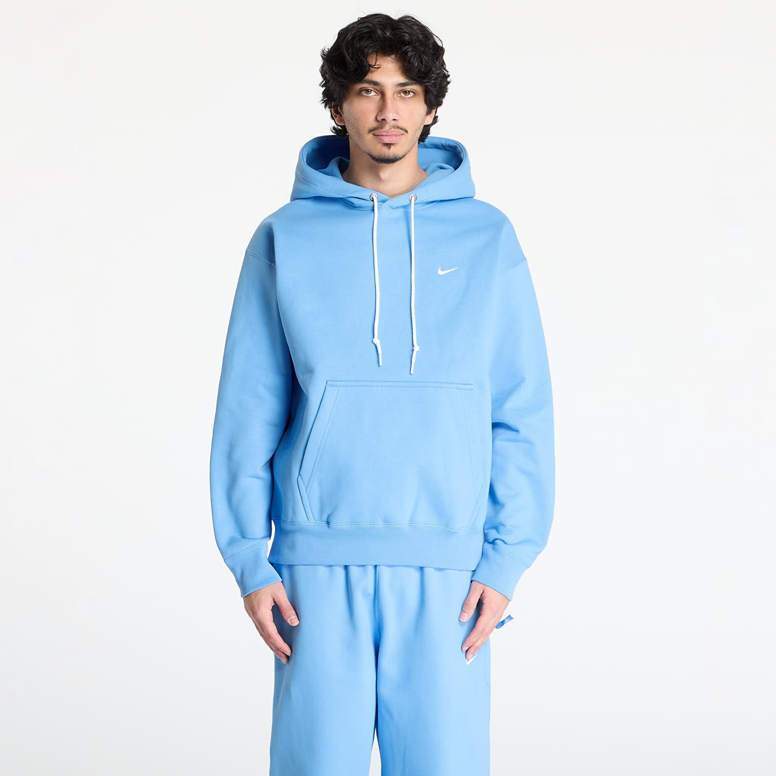 Sweatshirt Nike Solo Swoosh Mens Fleece Pullover Hoodie University Blue/ White XS