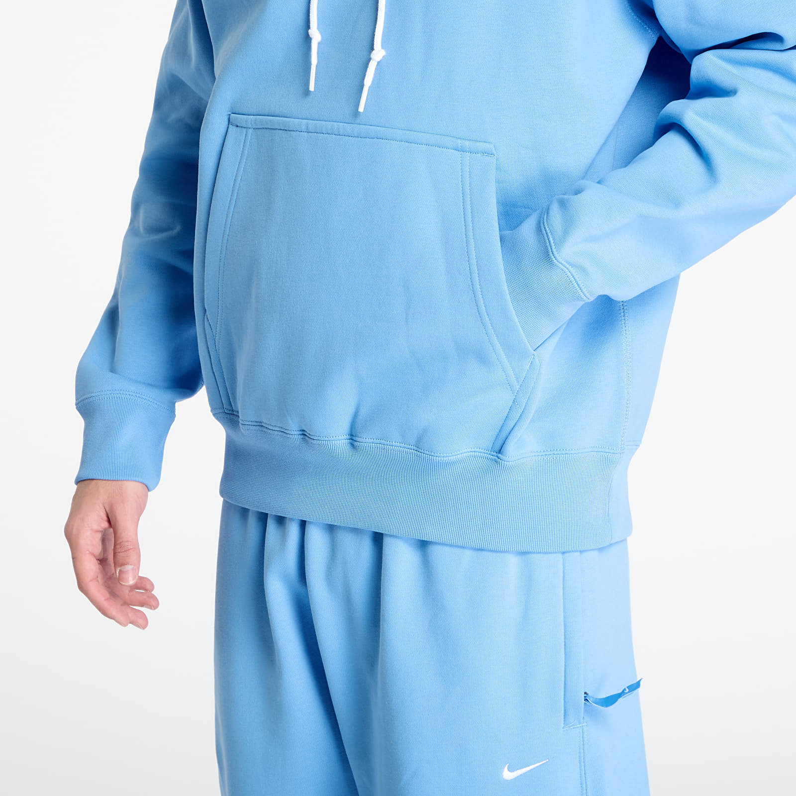 Felpe da uomo Nike Solo Swoosh Men's Fleece Pullover Hoodie University Blue/ White