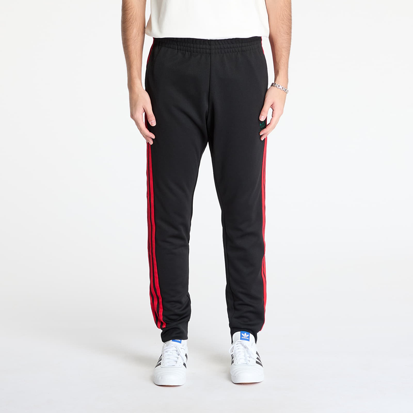 Spodnie dresowe męskie adidas Sst Adicolor Classics Trackpant Black/ Better Scarlet