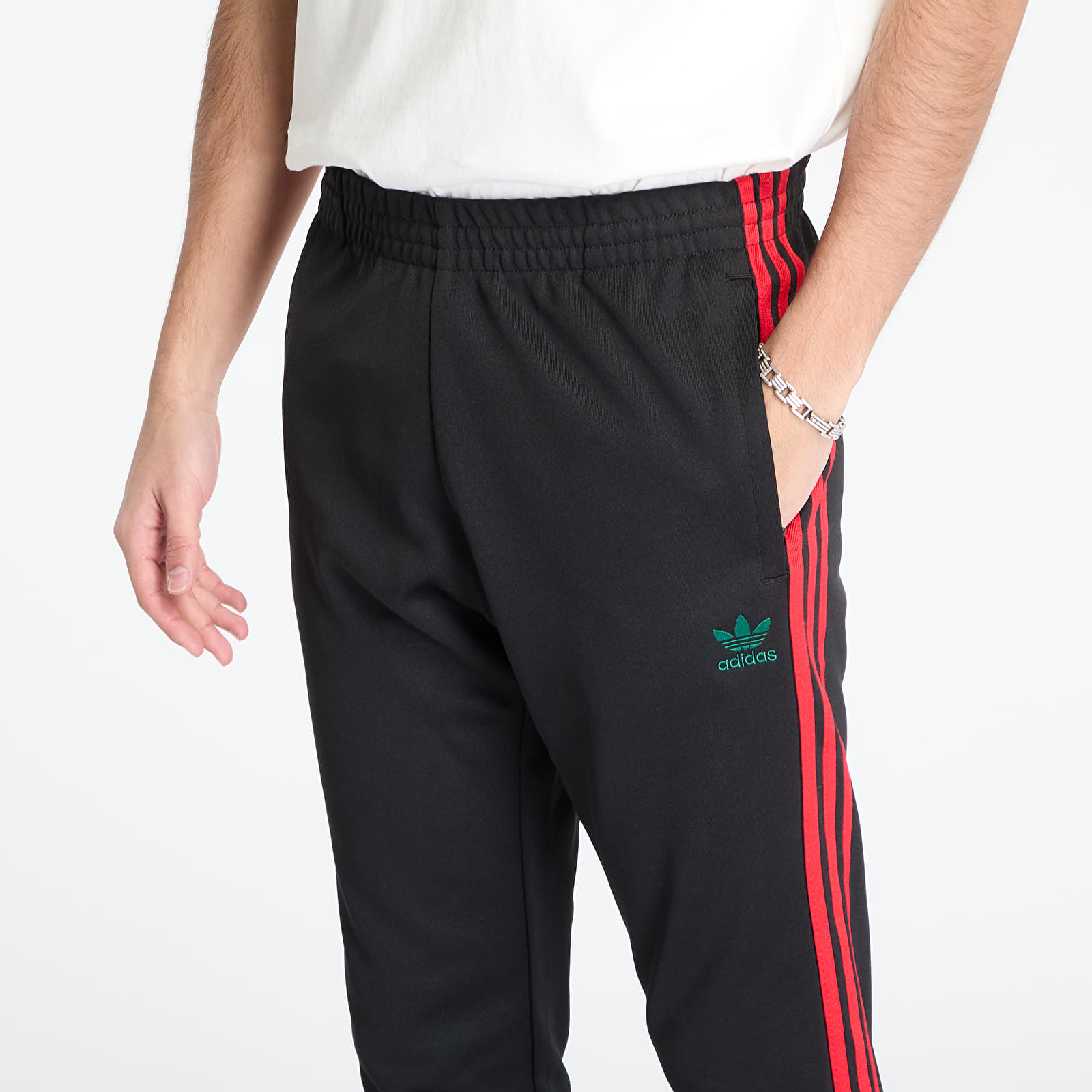 Spodnie dresowe męskie adidas Sst Adicolor Classics Trackpant Black/ Better Scarlet