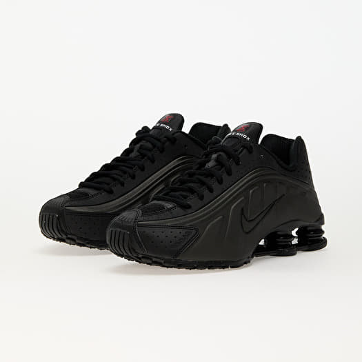 靴 NIKE SHOX R4 BLACK/BLACK- BRIGHT CRIMSON Nike Shox R4 Black Bright Crimson (GS) - CW2626-003 - US