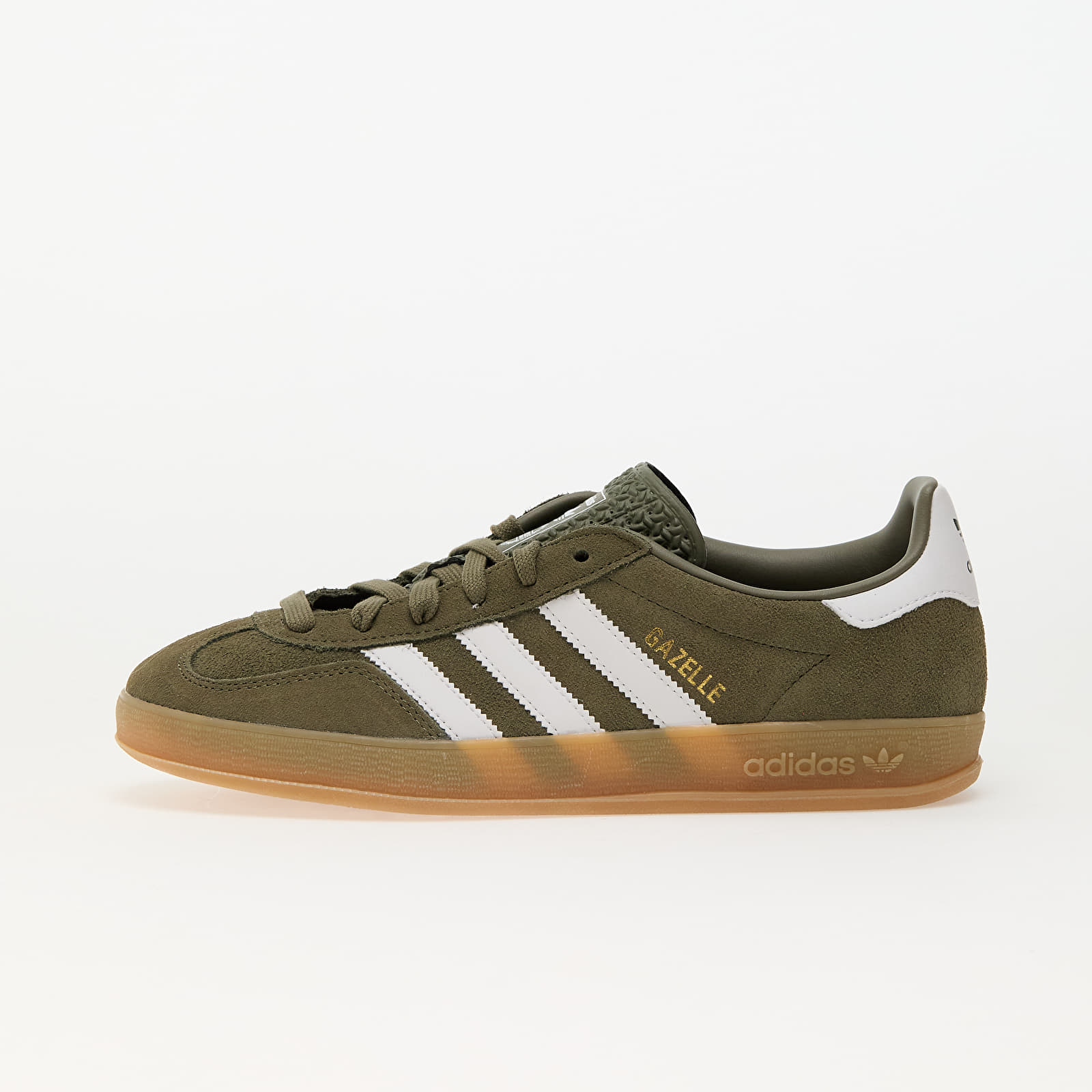 Meeste tossud ja kingad adidas Gazelle Indoor Olive Strata/ Ftw White/ Gold Metallic