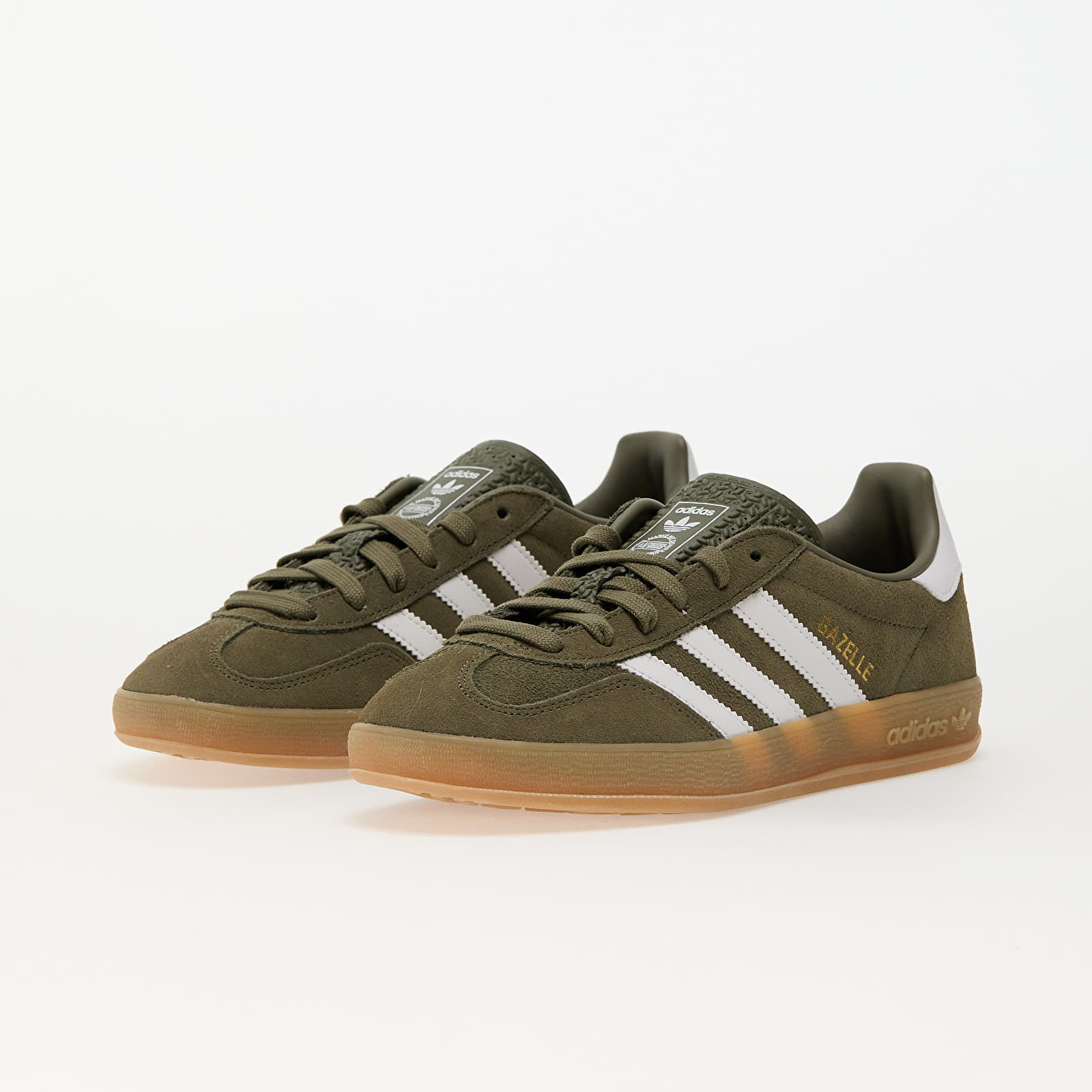 Meeste tossud ja kingad adidas Gazelle Indoor Olive Strata/ Ftw White/ Gold Metallic