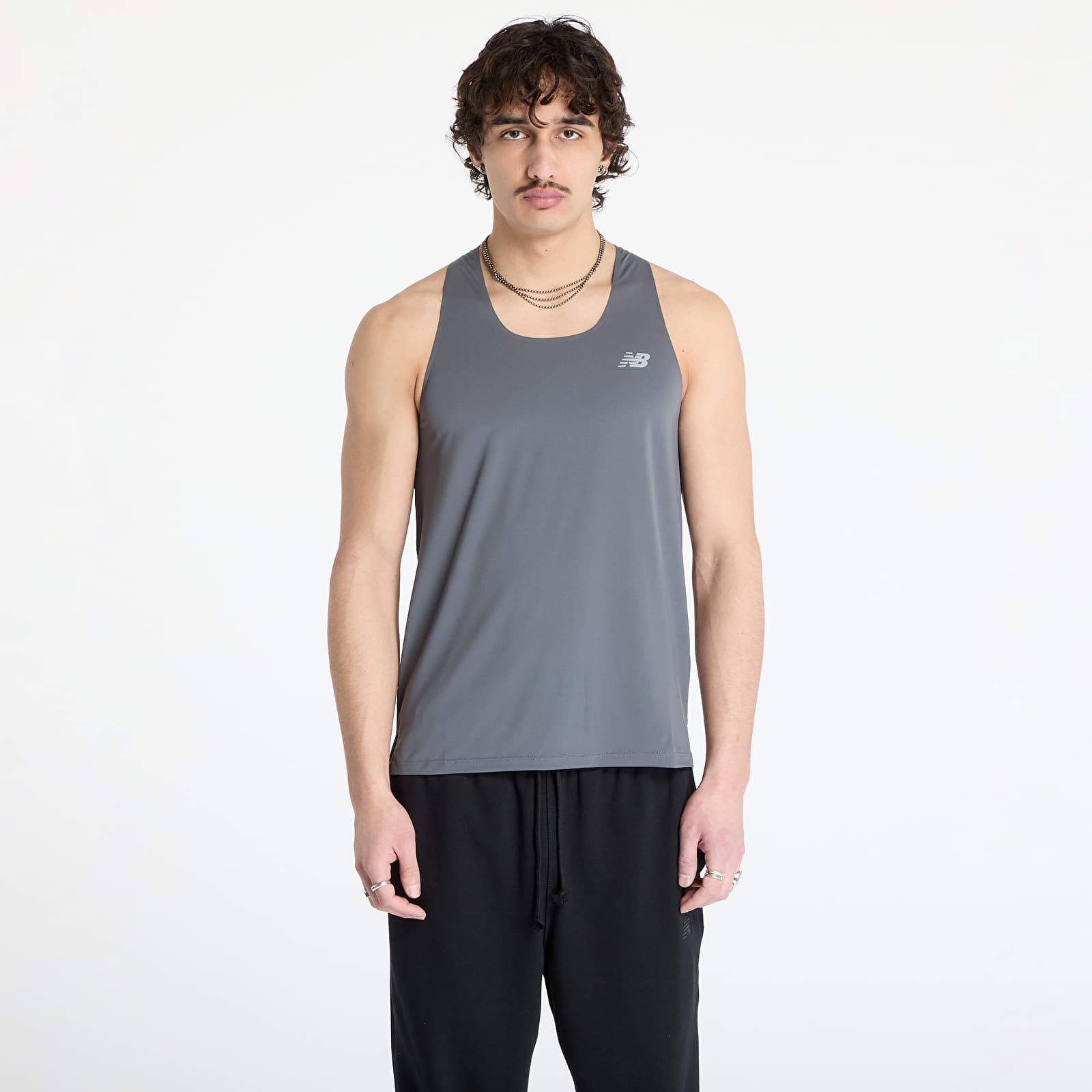 Camisetas de tirantes para hombre New Balance Race Day Tank Top Grey
