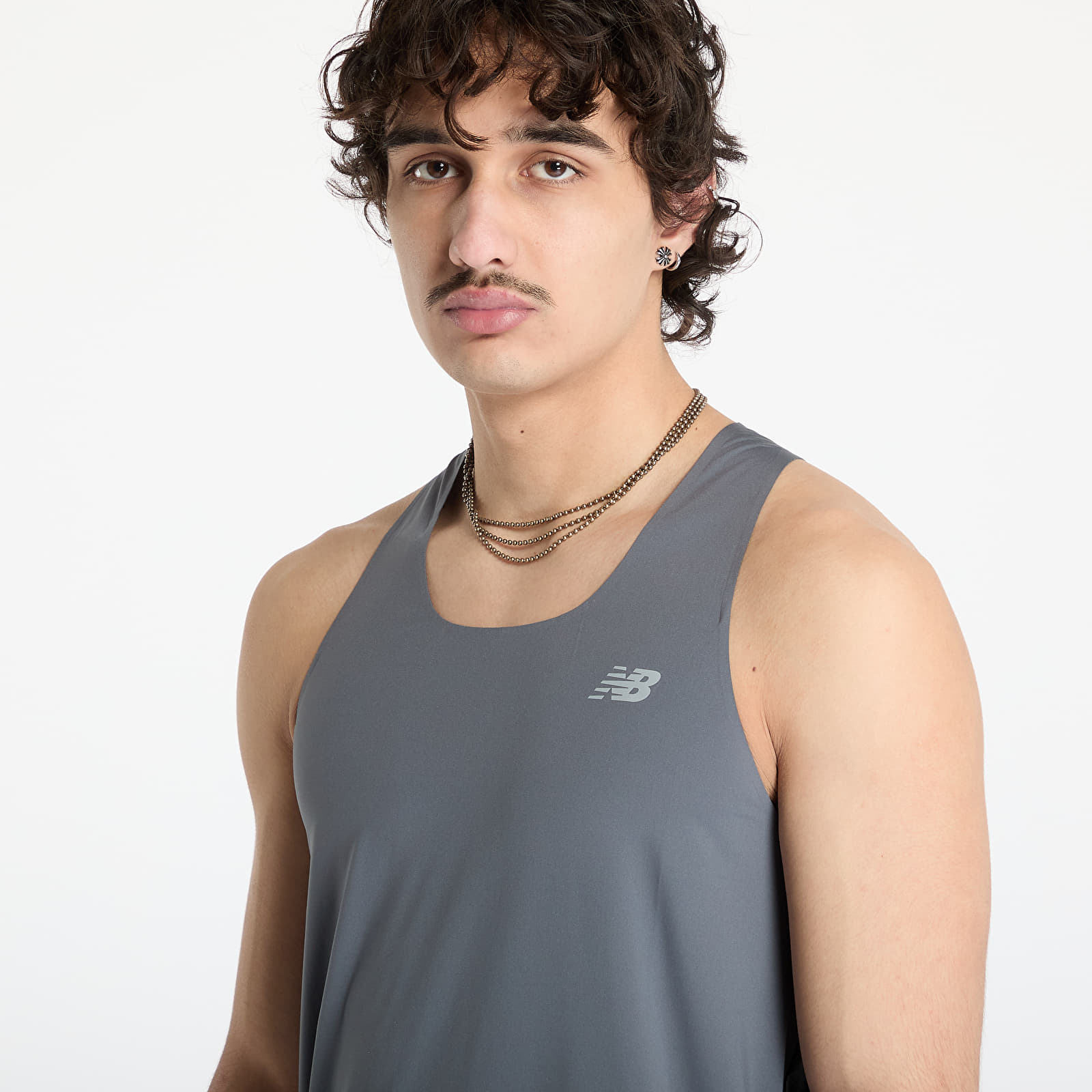 Camisetas de tirantes para hombre New Balance Race Day Tank Top Grey