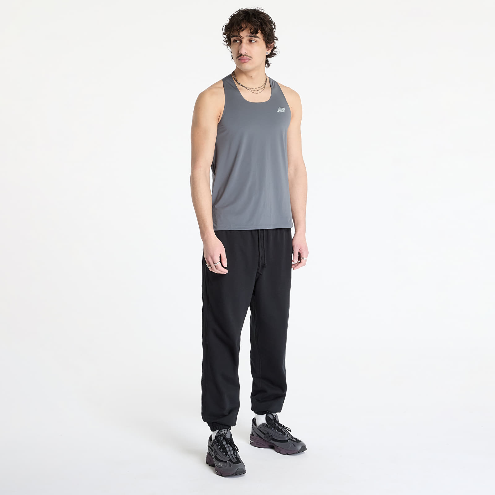 Camisetas de tirantes para hombre New Balance Race Day Tank Top Grey