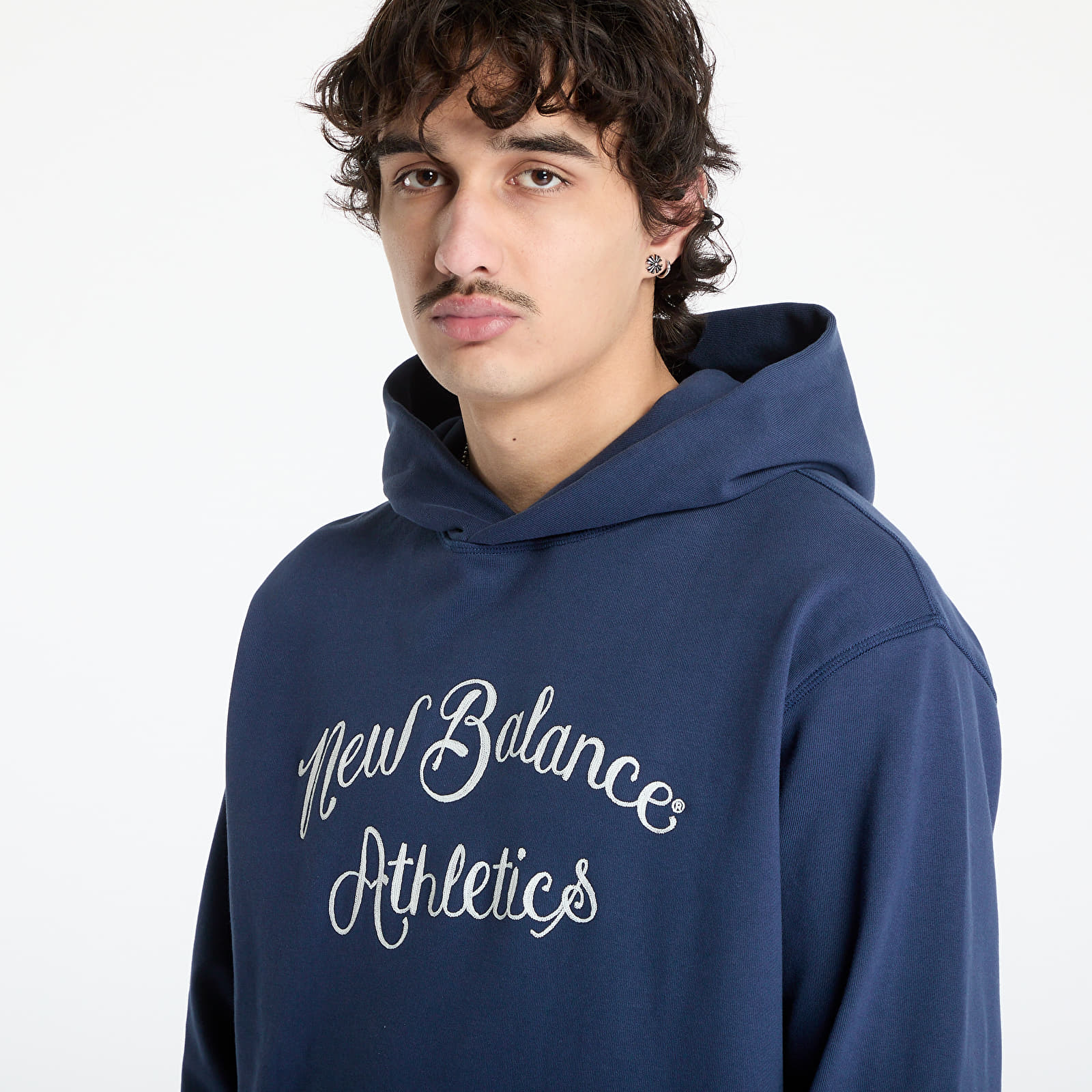 Sweatshirts för män New Balance Athletics Relaxed League Hoodie Blue