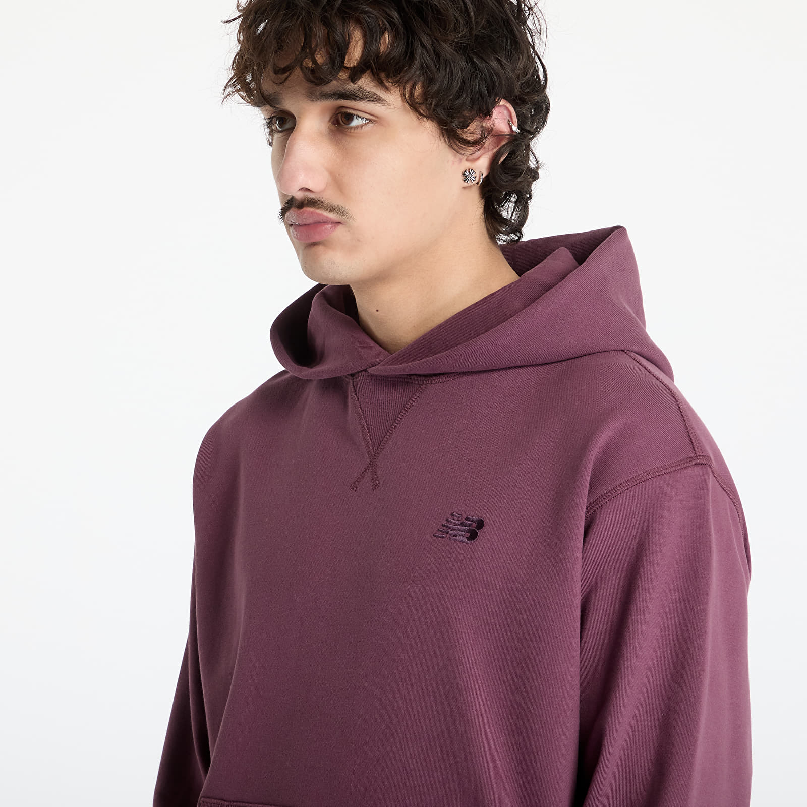 Bluzy męskie New Balance Athletics French Terry Hoodie Violet