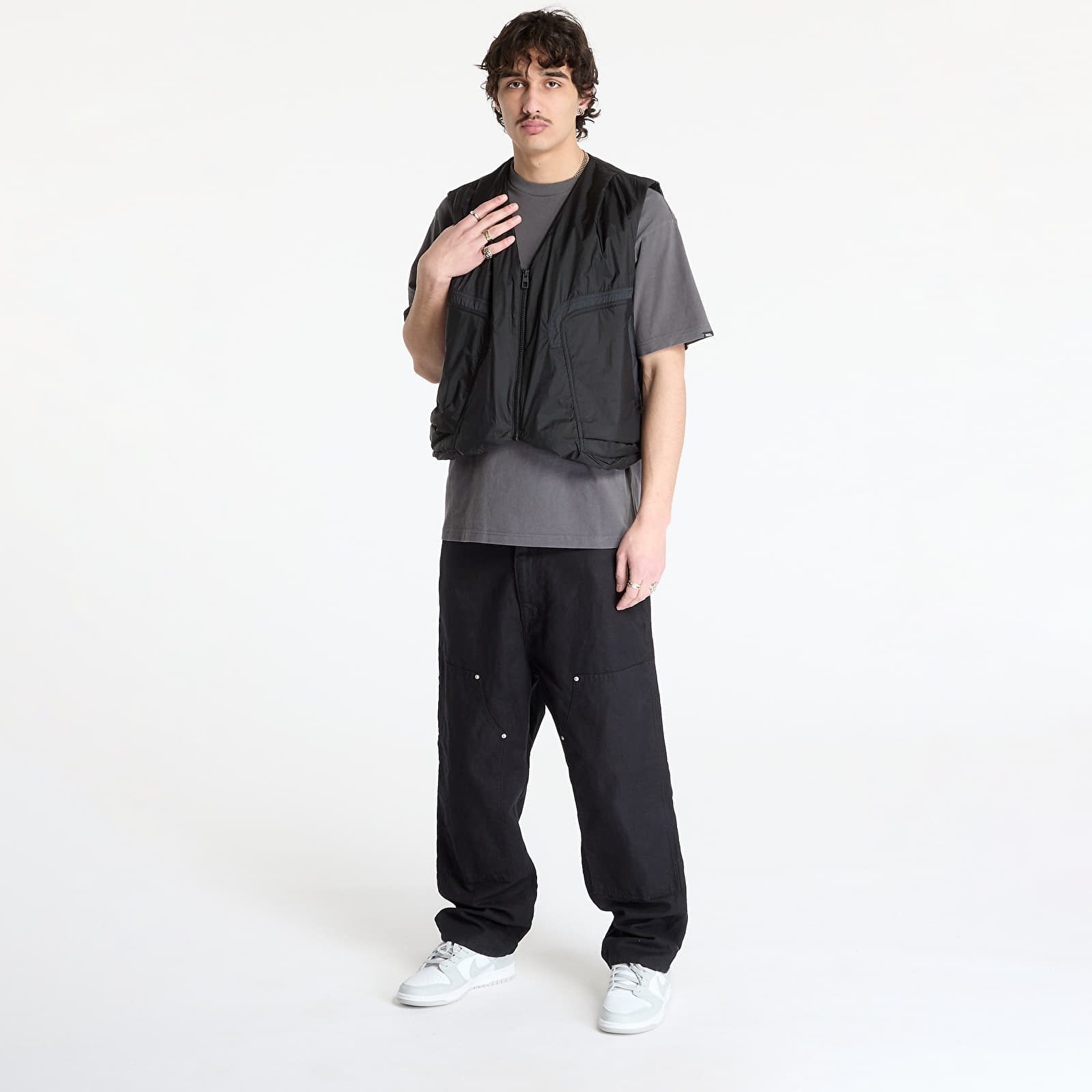 Chalecos para hombre Nike Tech Men's Woven Vest Black/ Black