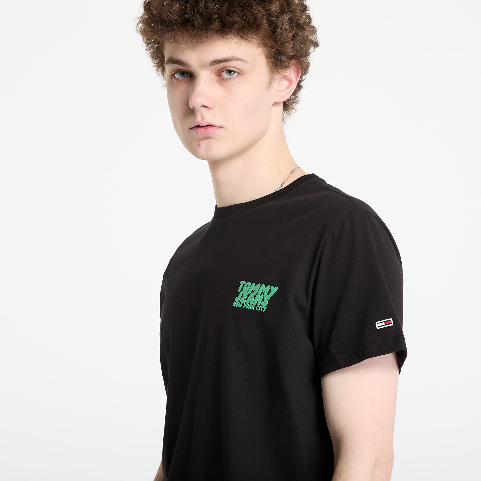 Camisetas hombre Tommy Jeans Slim Bubble Print Tee Black