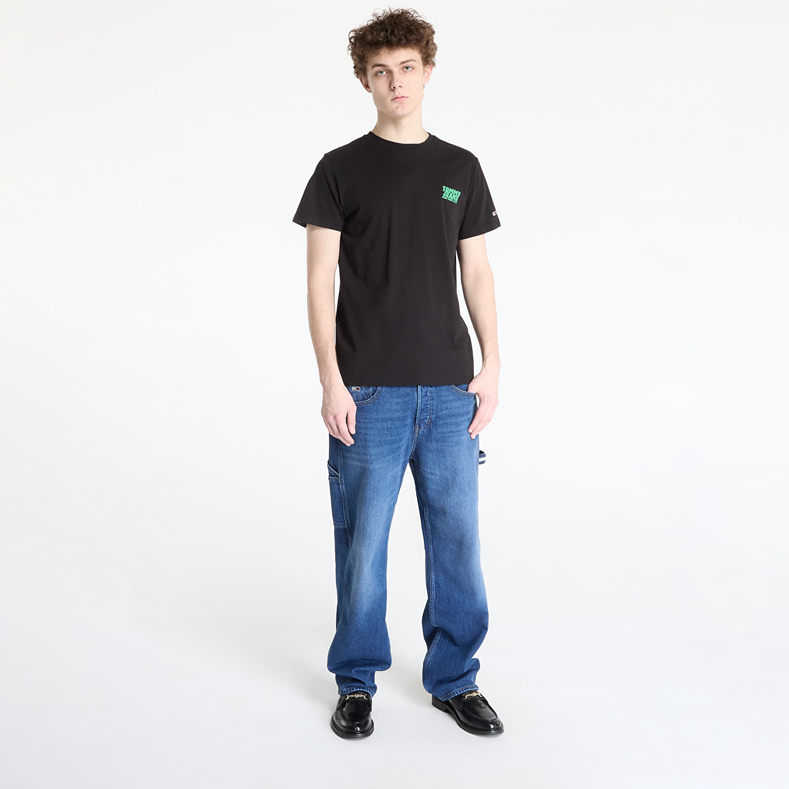 Camisetas hombre Tommy Jeans Slim Bubble Print Tee Black