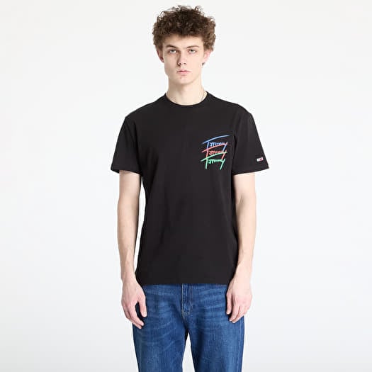 T-shirt Tommy Jeans Regular Twisted Sign Tee Black