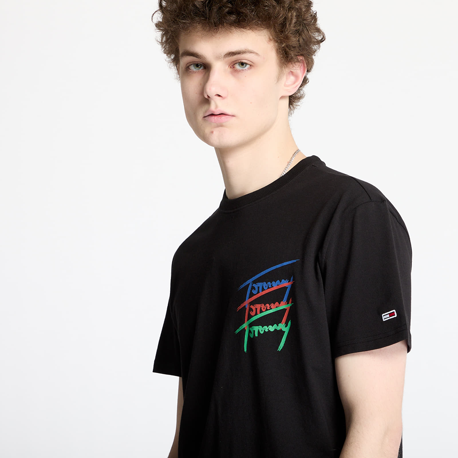 Meeste T-särgid Tommy Jeans Regular Twisted Sign Tee Black