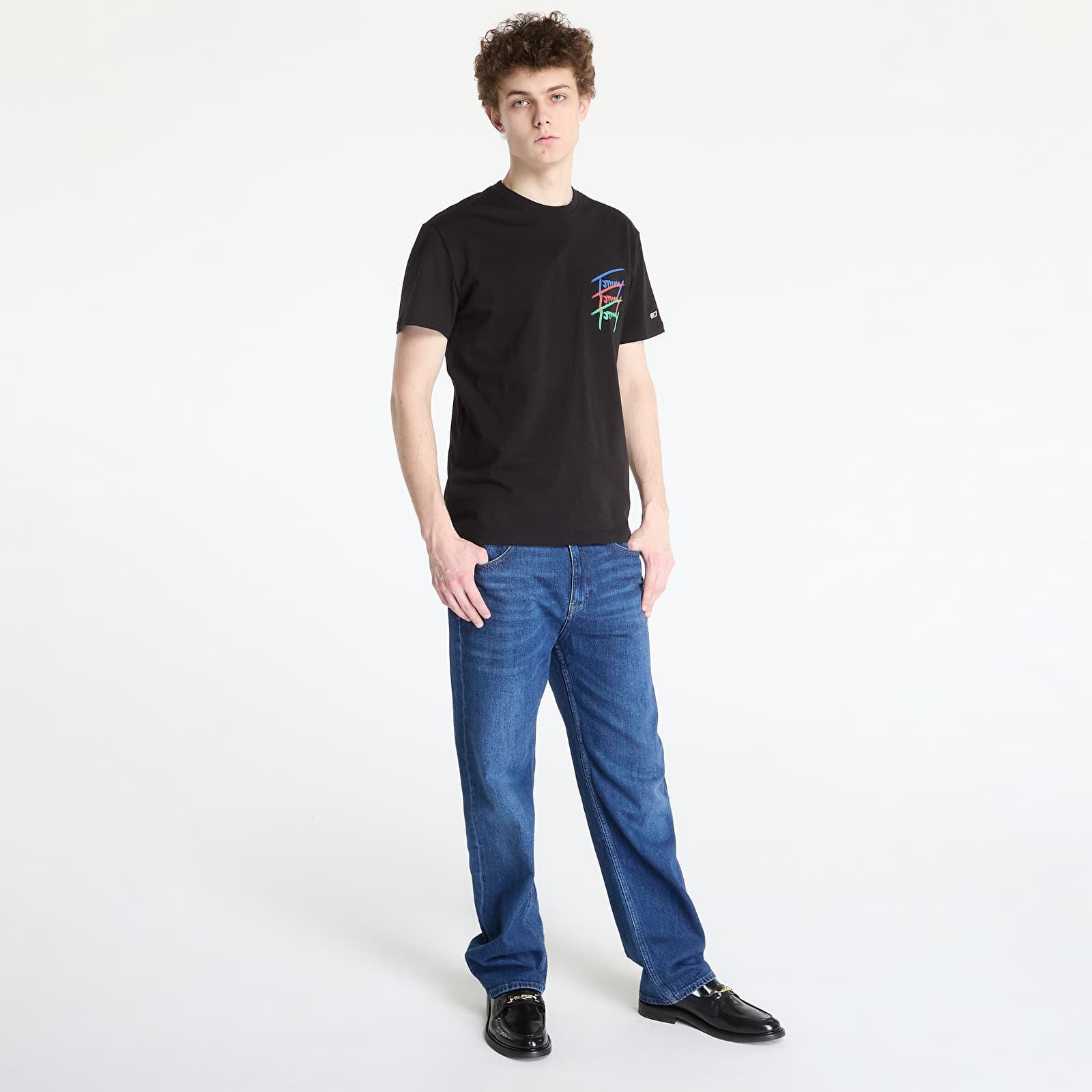 Meeste T-särgid Tommy Jeans Regular Twisted Sign Tee Black