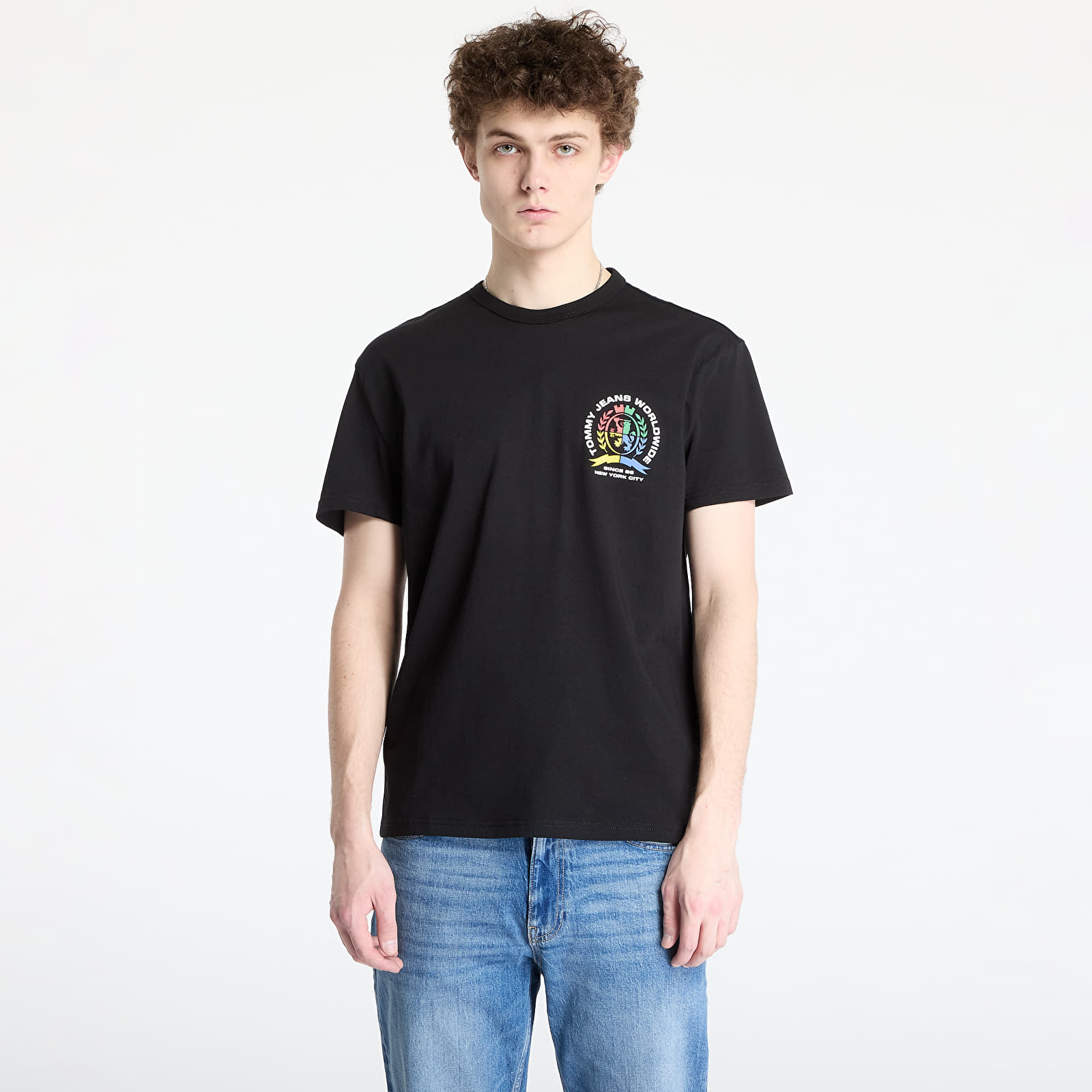 Heren T-shirts Tommy Jeans Regular 4Colors Crest Tee Black
