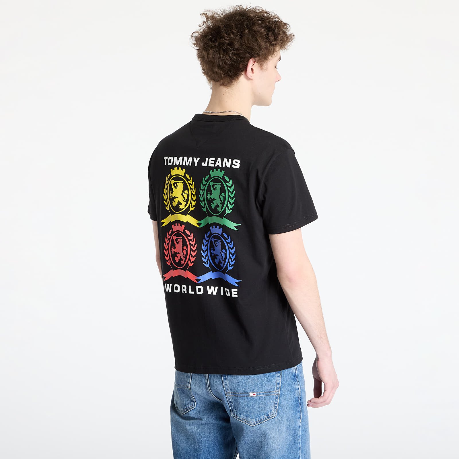 Heren T-shirts Tommy Jeans Regular 4Colors Crest Tee Black