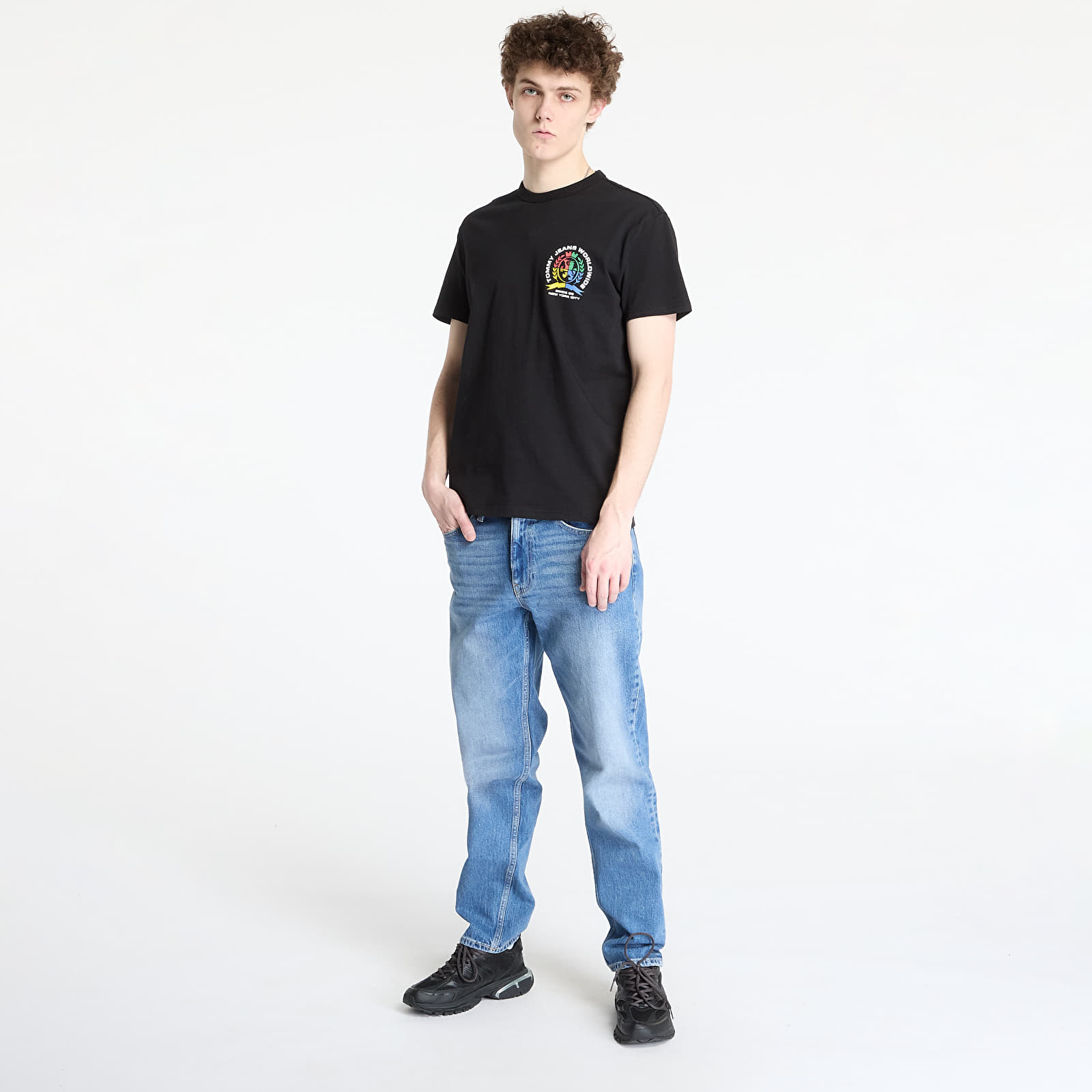 Heren T-shirts Tommy Jeans Regular 4Colors Crest Tee Black