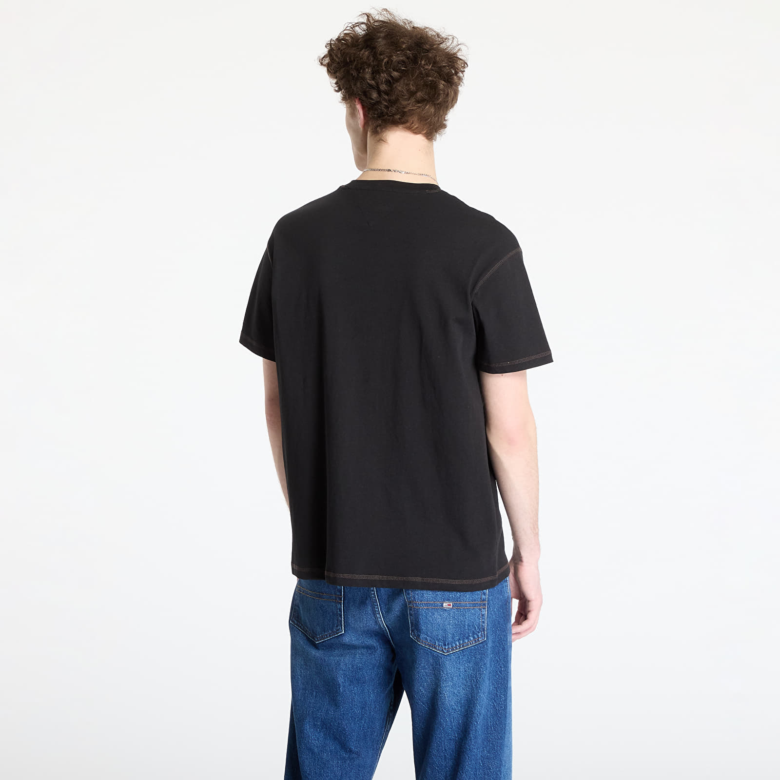 Heren T-shirts Tommy Jeans Relaxed Tonal Crest Tee Black