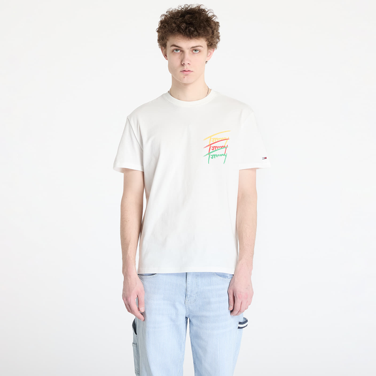 Men's T-shirts Tommy Jeans Regular Twisted Sign Tee White