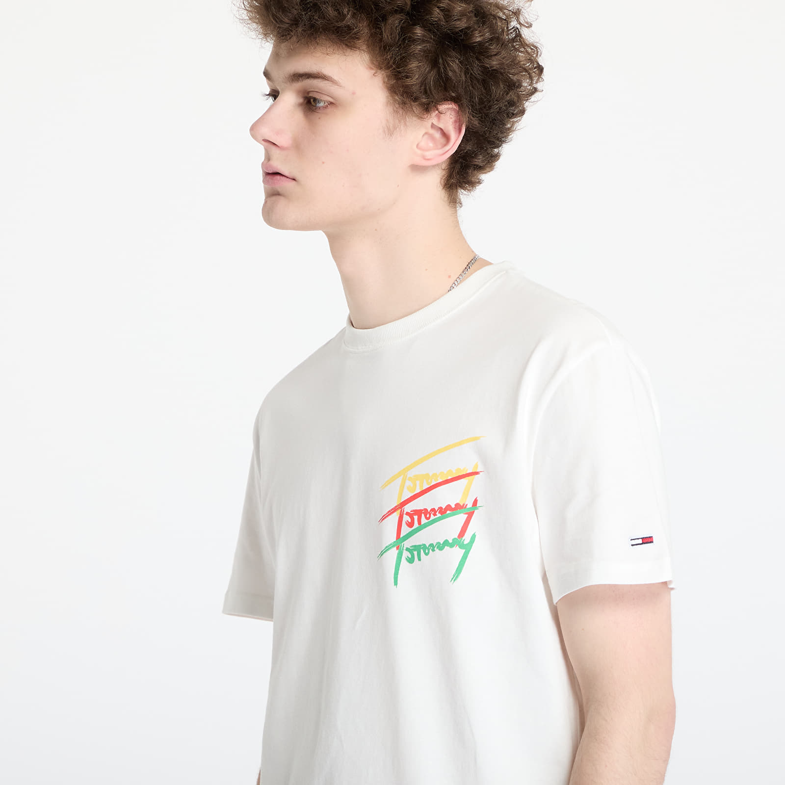 Men's T-shirts Tommy Jeans Regular Twisted Sign Tee White
