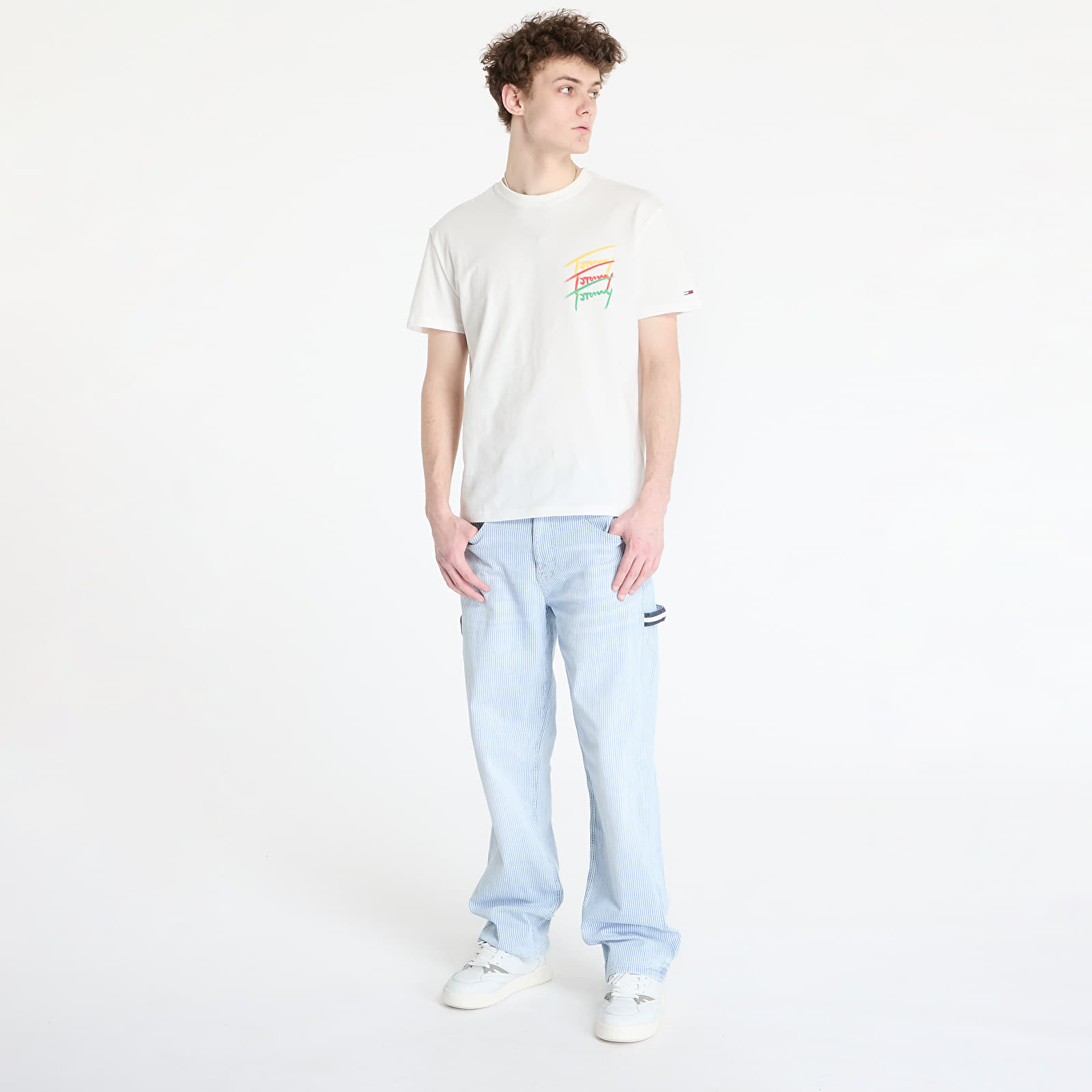 Men's T-shirts Tommy Jeans Regular Twisted Sign Tee White