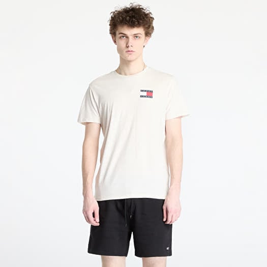 Tričko Tommy Jeans Slim Essential Tee Beige