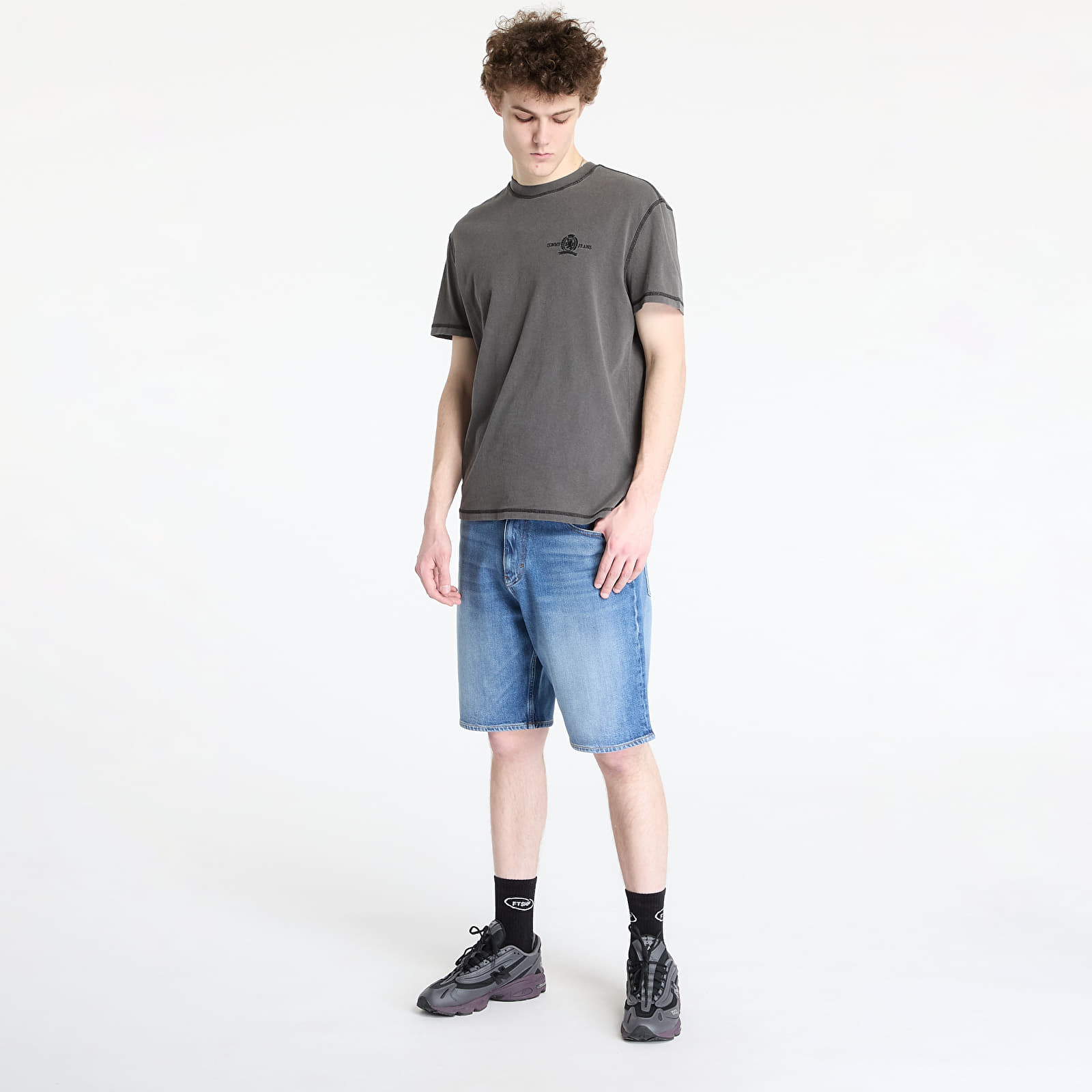 Ανδρικά μπλουζάκια Tommy Jeans Regular Small Tonal Tee Black