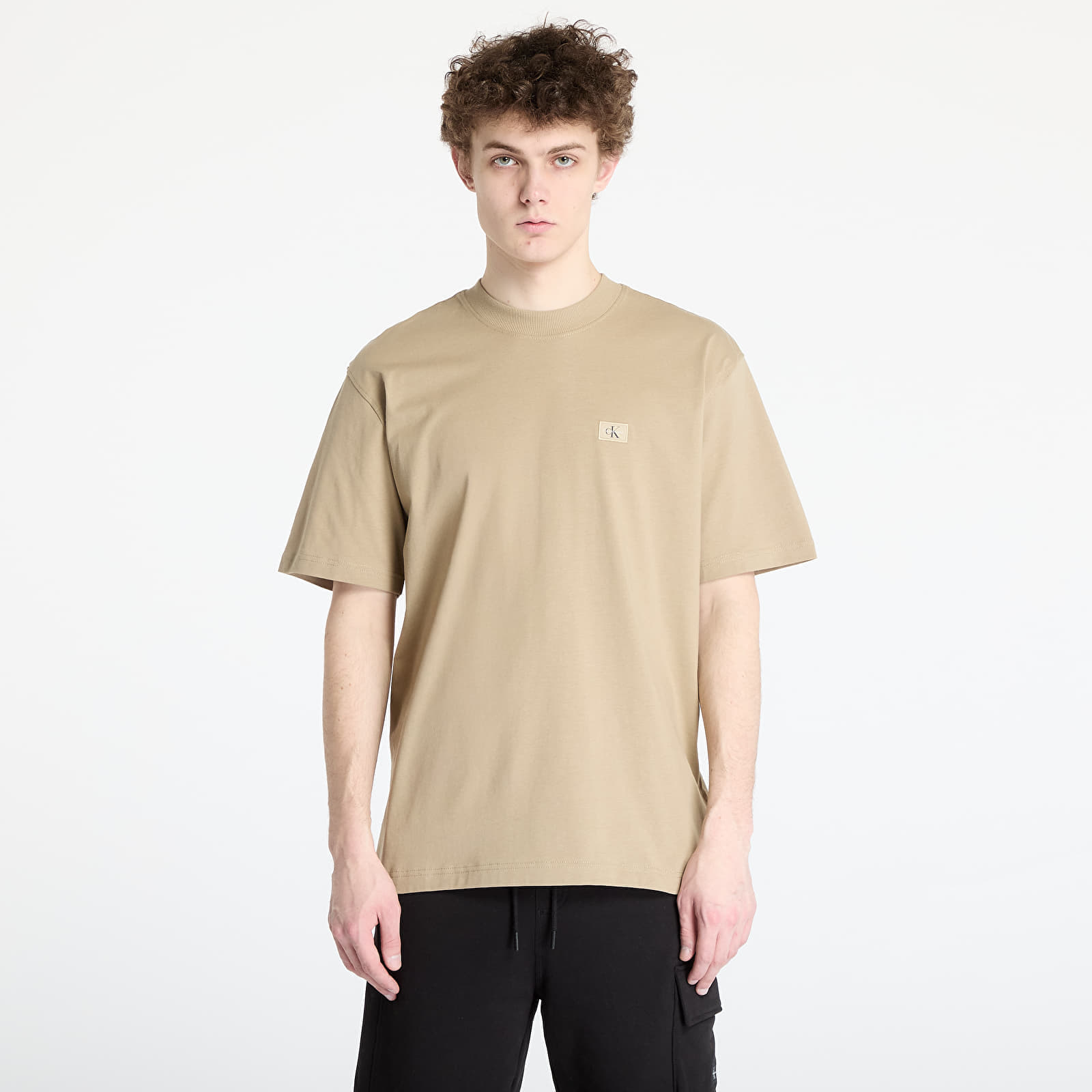 T-shirt Calvin Klein Jeans Woven Label Relaxed Tee Brown S