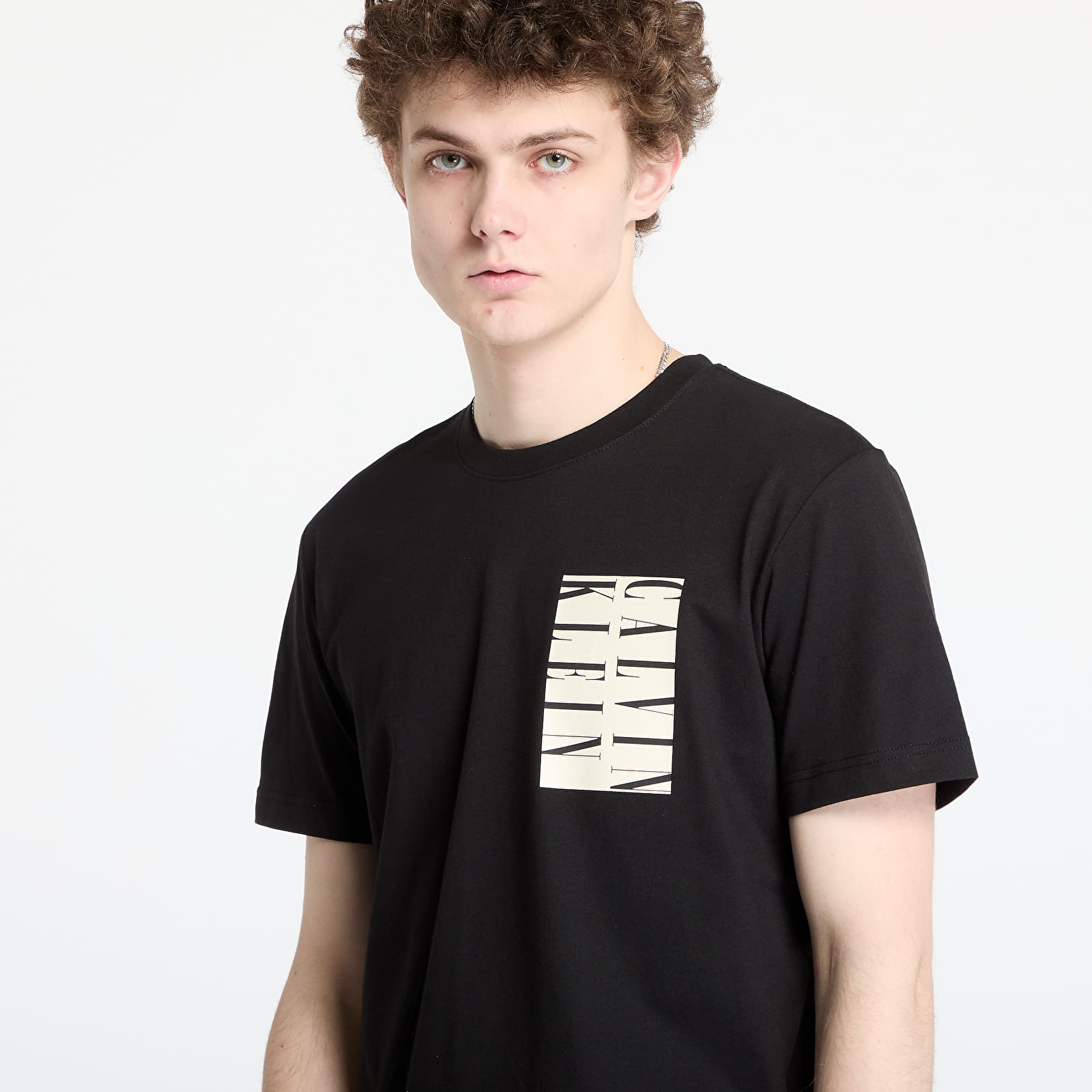 Muške majice Calvin Klein Jeans Serif Box Graphic Tee Black