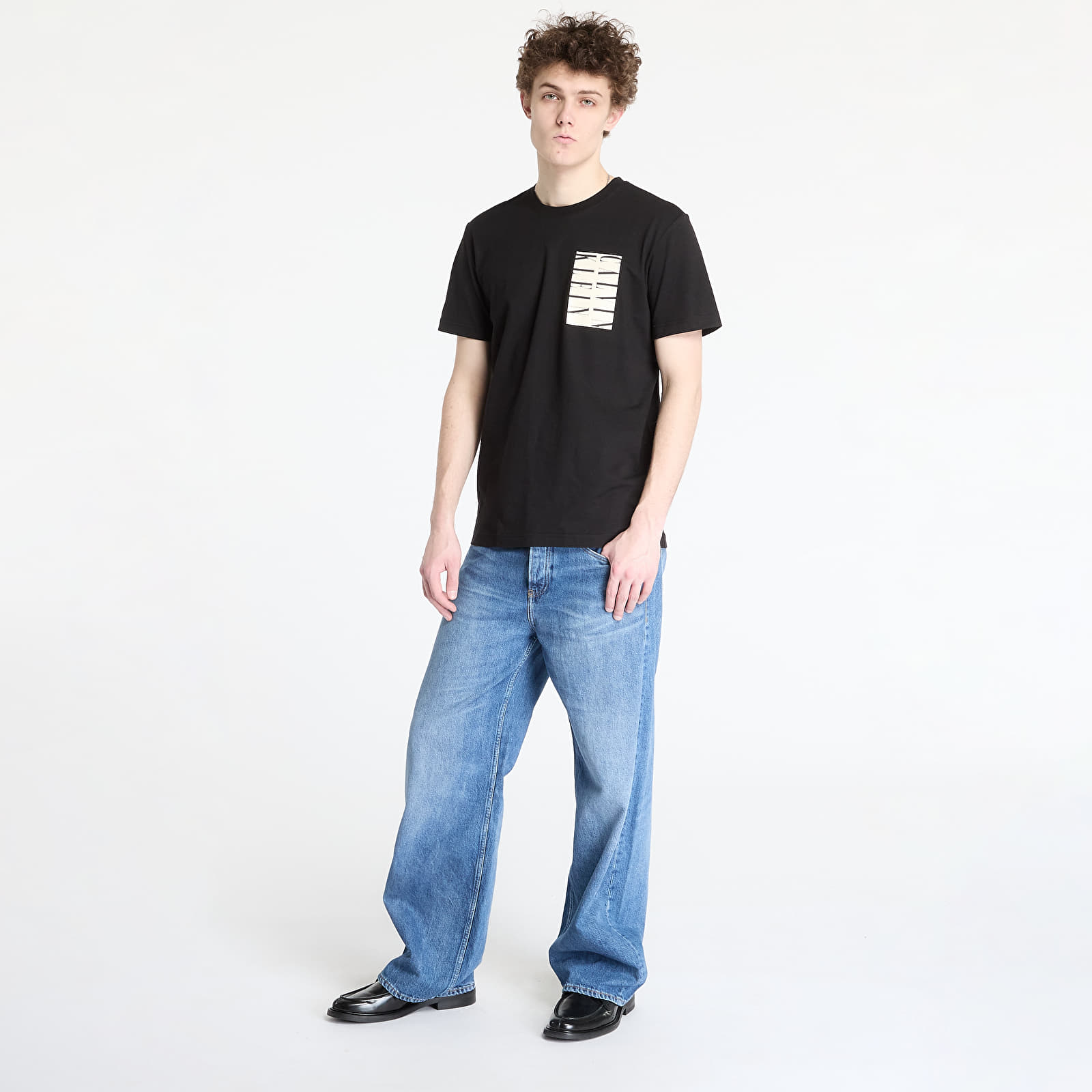Muške majice Calvin Klein Jeans Serif Box Graphic Tee Black