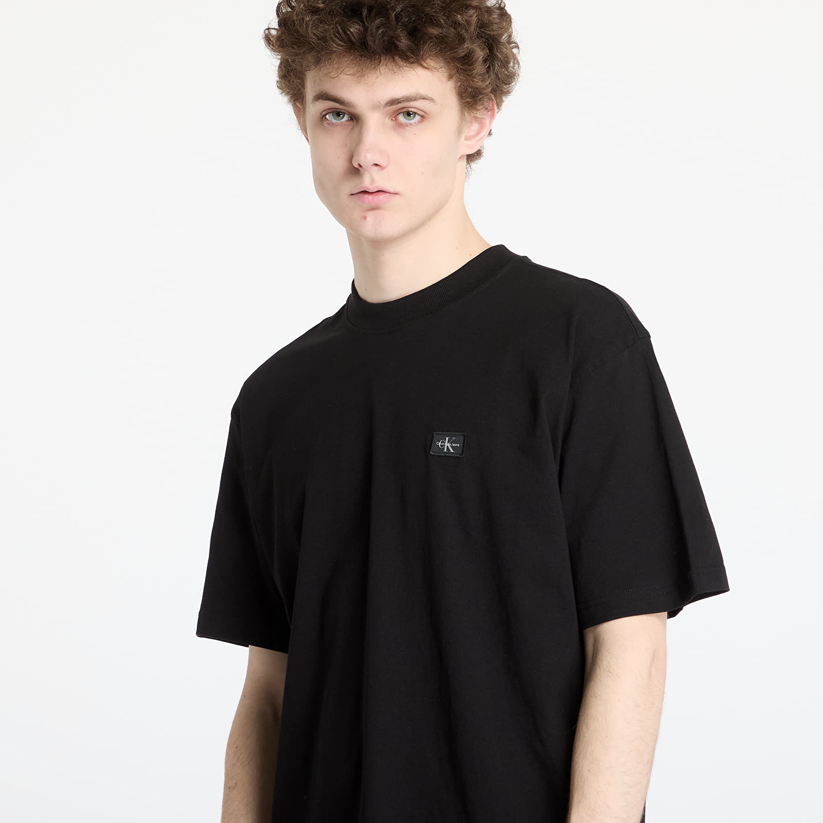 Men's T-shirts Calvin Klein Jeans Woven Label Relaxed Tee Black