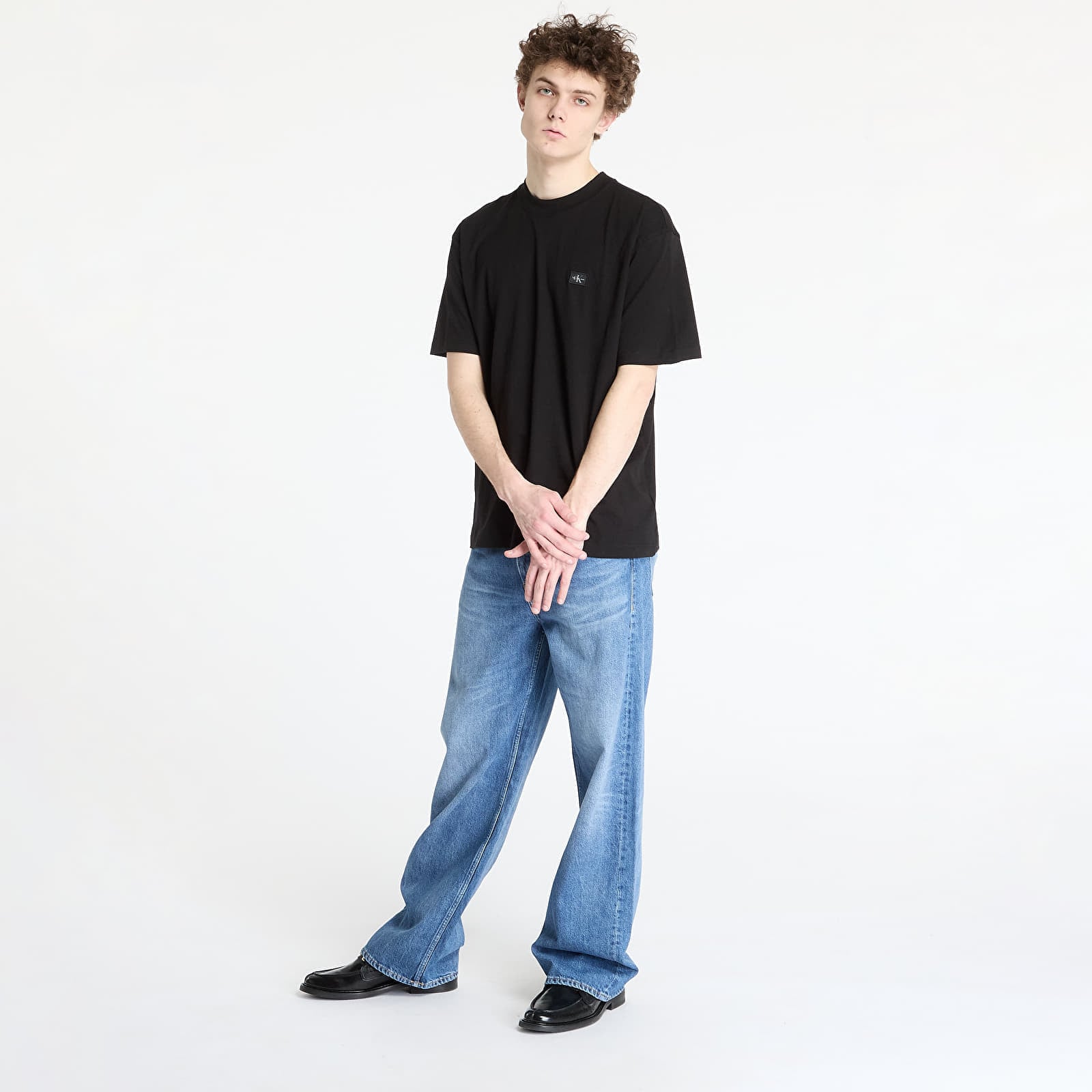 T-shirt Calvin Klein Jeans Woven Label Relaxed Tee Black M