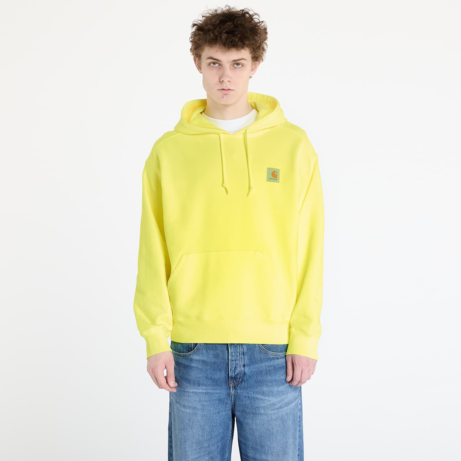 Sweatshirt Carhartt WIP Hooded Industry Sweat UNISEX Lumo Yellow Garment Dyed S