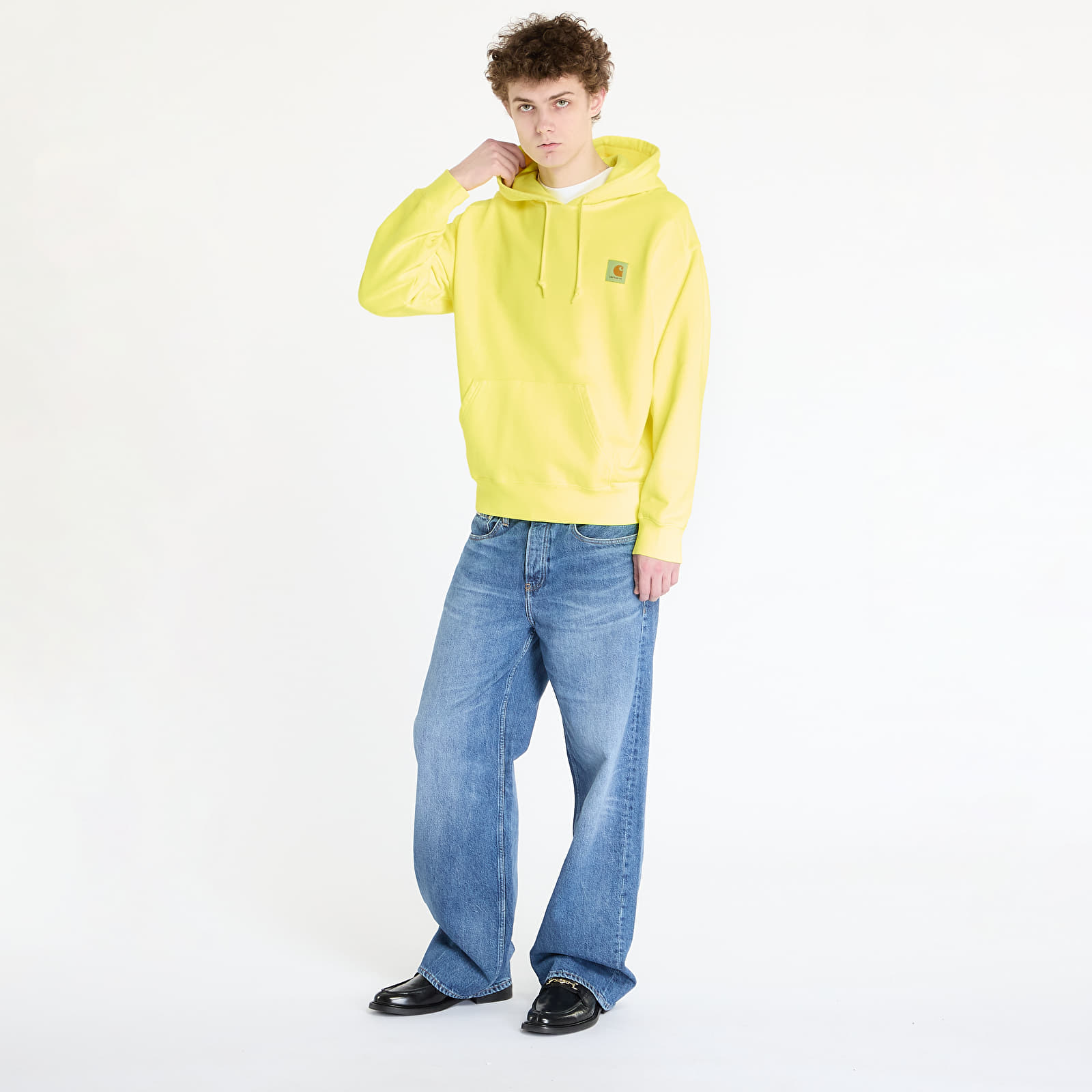 Herren-Sweatshirts Carhartt WIP Hooded Industry Sweat UNISEX Lumo Yellow Garment Dyed