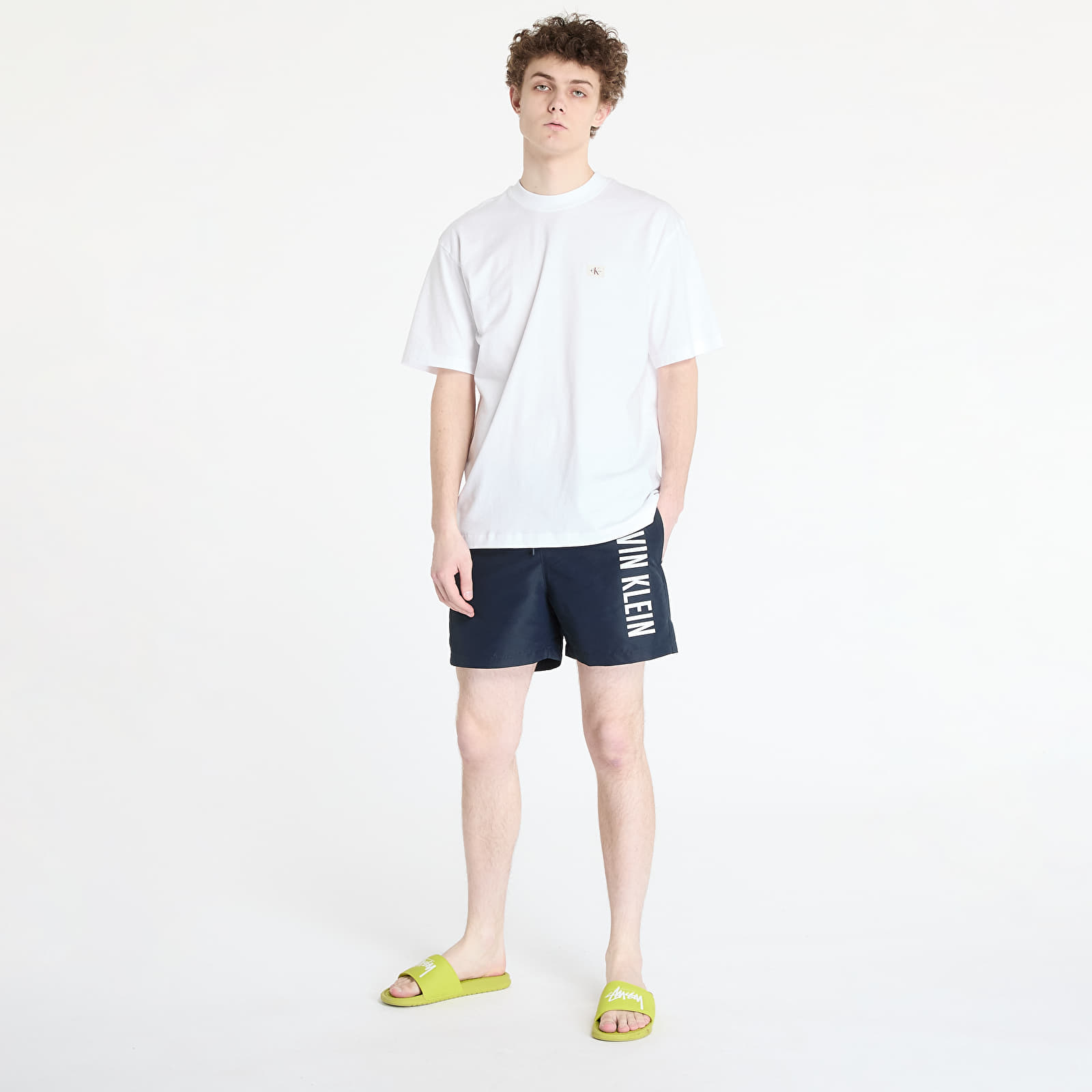 Pánské plavky Calvin Klein Jeans Medium Drawstring Boardshorts Blue