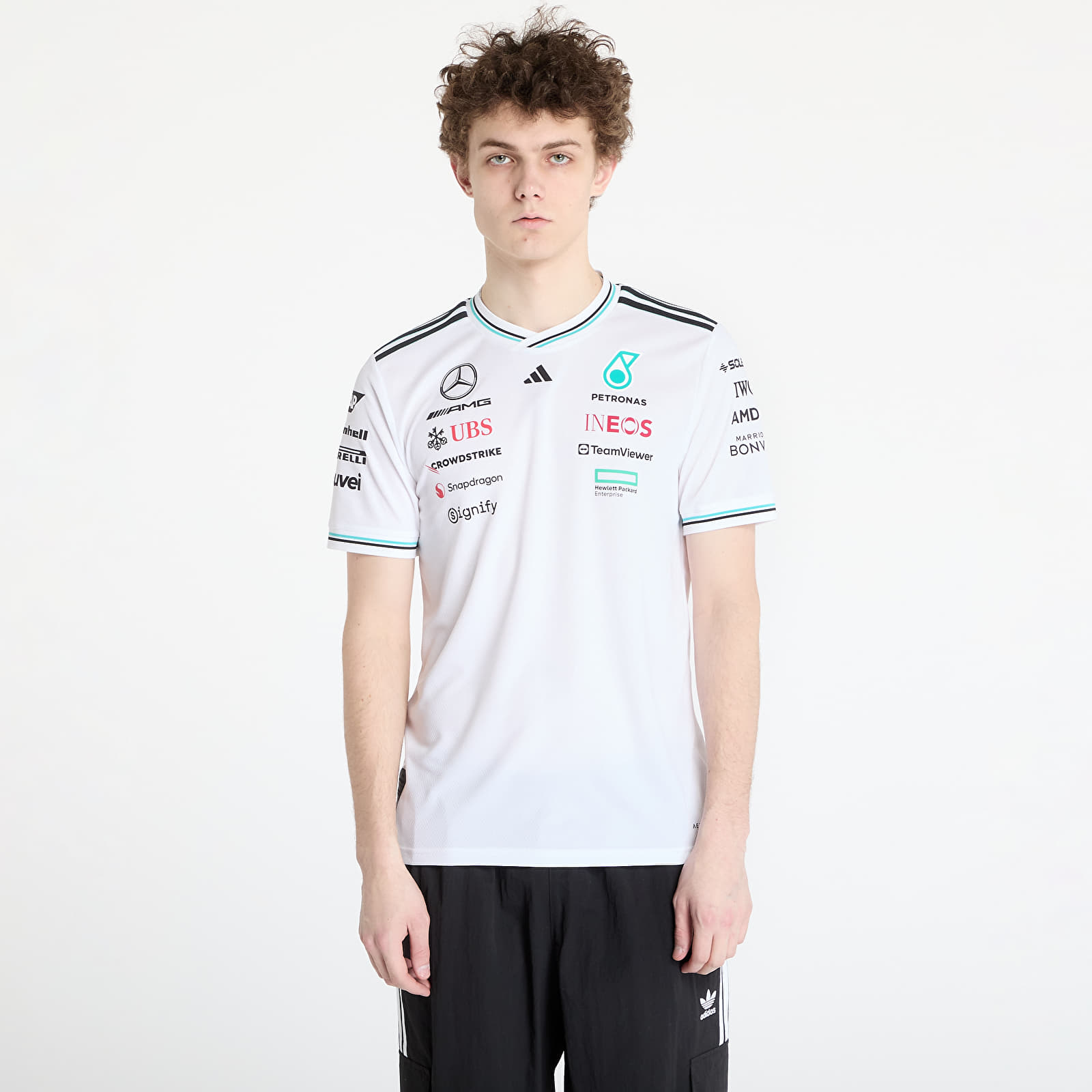 Camisetas adidas x Mercedes Amg Petronas Formula One Team Driver Authentic Jersey White/ White/ Black